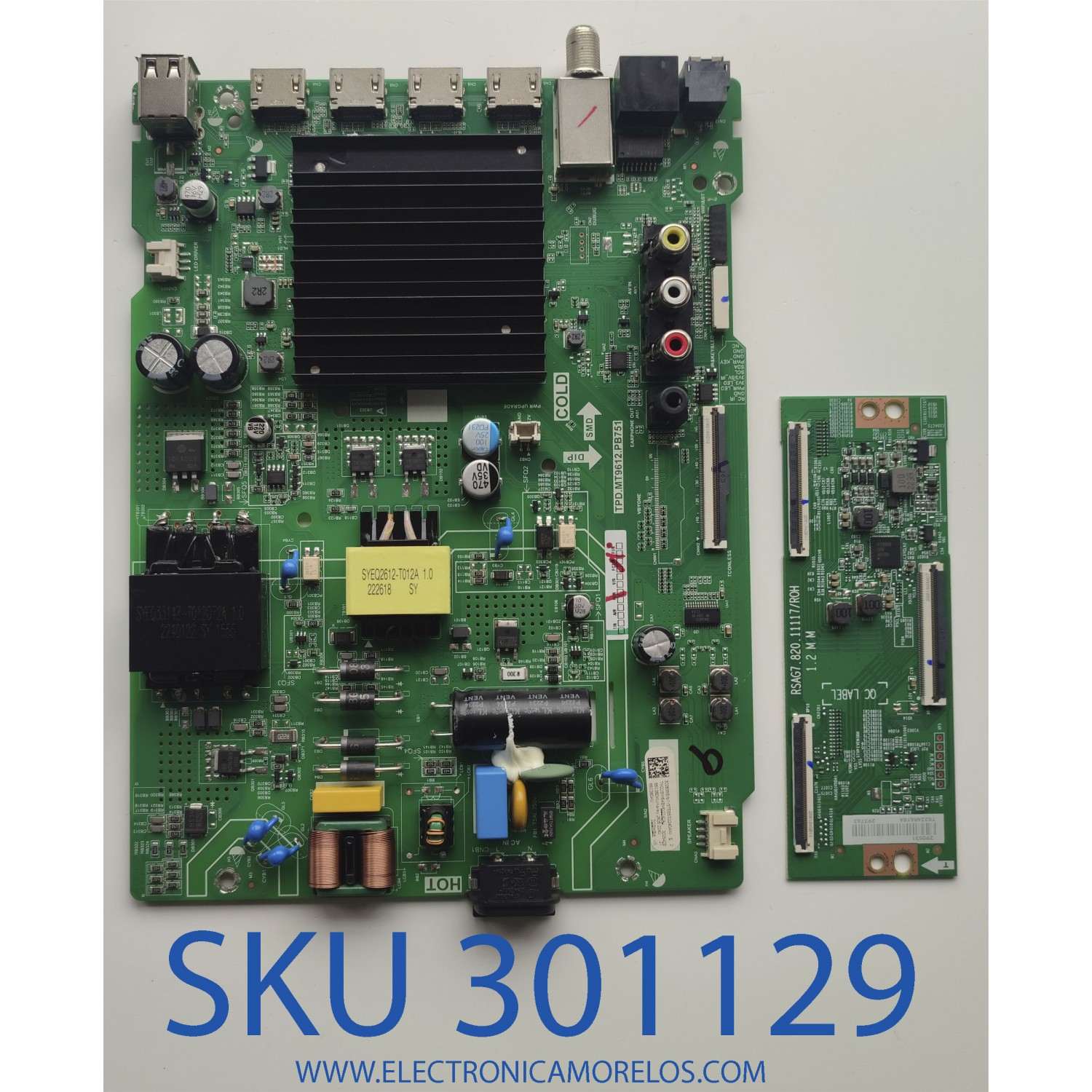 KIT DE TARJETAS PARA TV TOSHIBA·FIRE TV 4K·UHD·HDR / MAIN 302839 / TPD.MT9612.PB751 / 302840 / T-CON 290531 / RSAG7.820.11117/ROH / 293763 / PANEL'S HD550Y1U72-T0L2K2\GM\CKD3A\1\R / HD550Y1U72-T0L2K2\SM\CKD3A\ROH / DISPLAY HV550QUB-F70 / MODELO 55C350KU