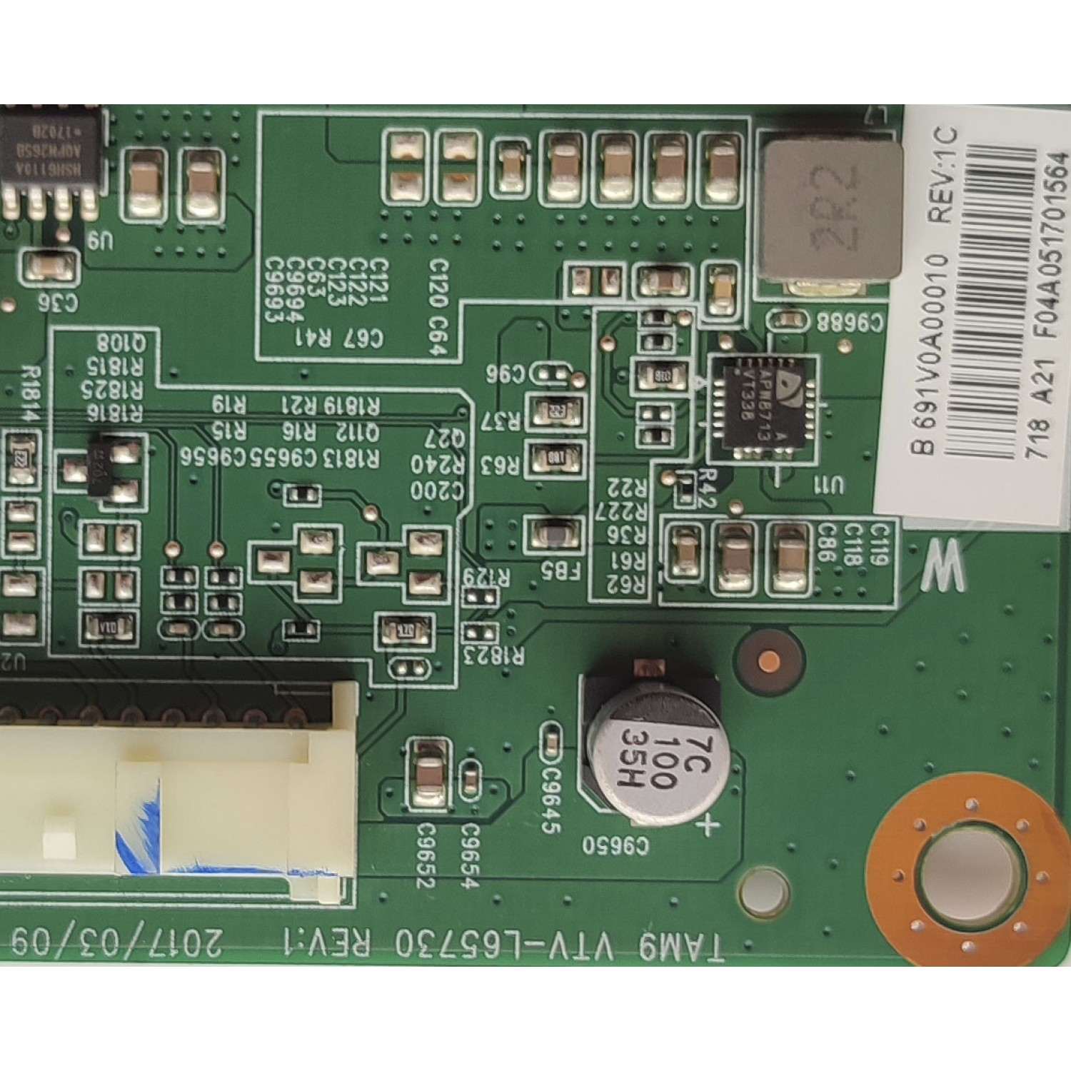 KIT DE TARJETAS PARA TV TOSHIBA / MAIN 691V0A00010 / VTV-L65730 REV:1 / 631V0A00010 / FUENTE PK101W1580I / PSLL171401P / PANEL K550WDRA / MODELO 55L711U18 - Imagen 3