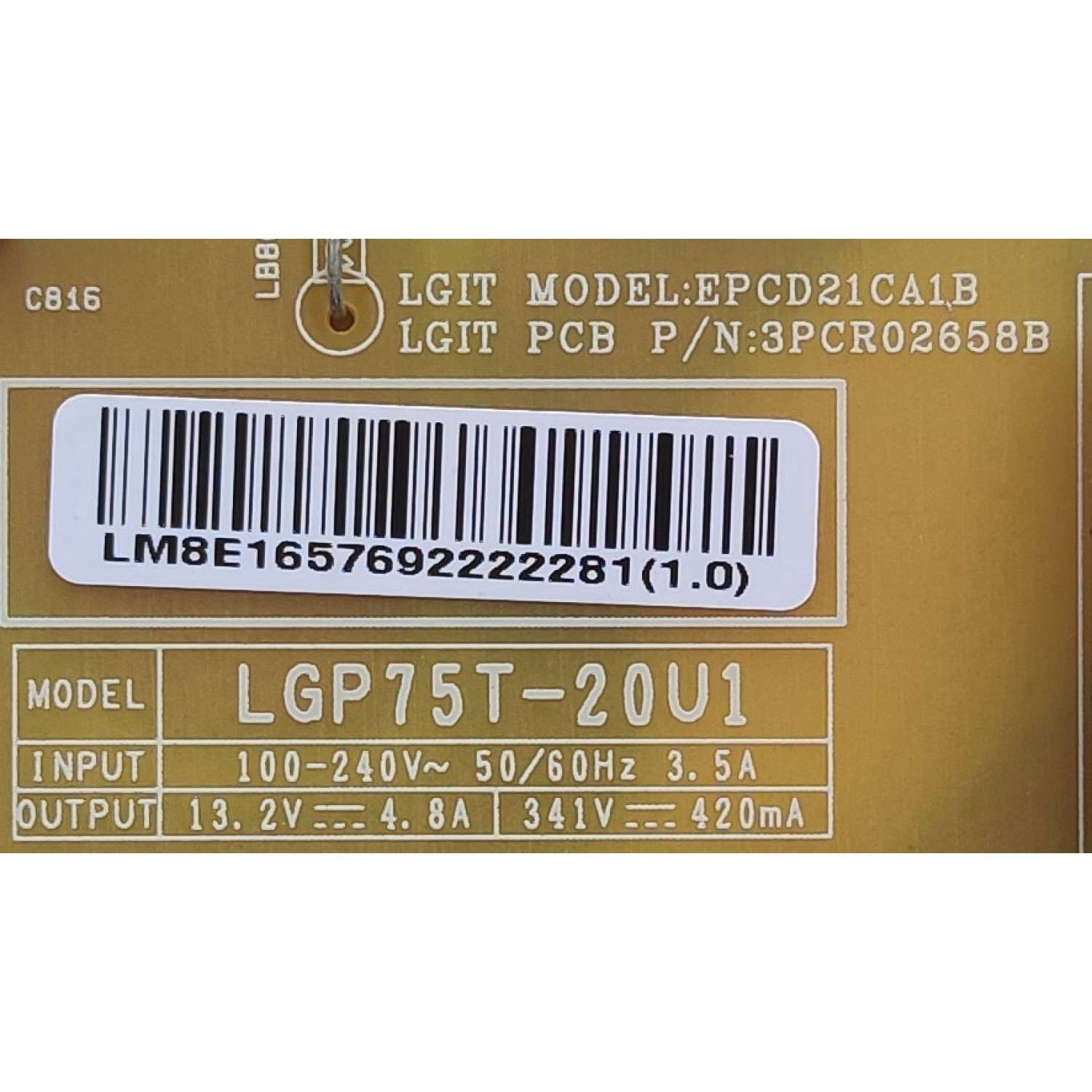 KIT DE TARJETAS PARA TV LG / MAIN EBT66768701 / EAX69109605(1.0) / FUENTE EAY65769222 / EAX69063802(1.0) / PANEL NC750DQH-ABHR1 / DISPLAY HV750QUB-M7D / MODELO 75UN9070AUD.BUSFLKR - Imagen 3