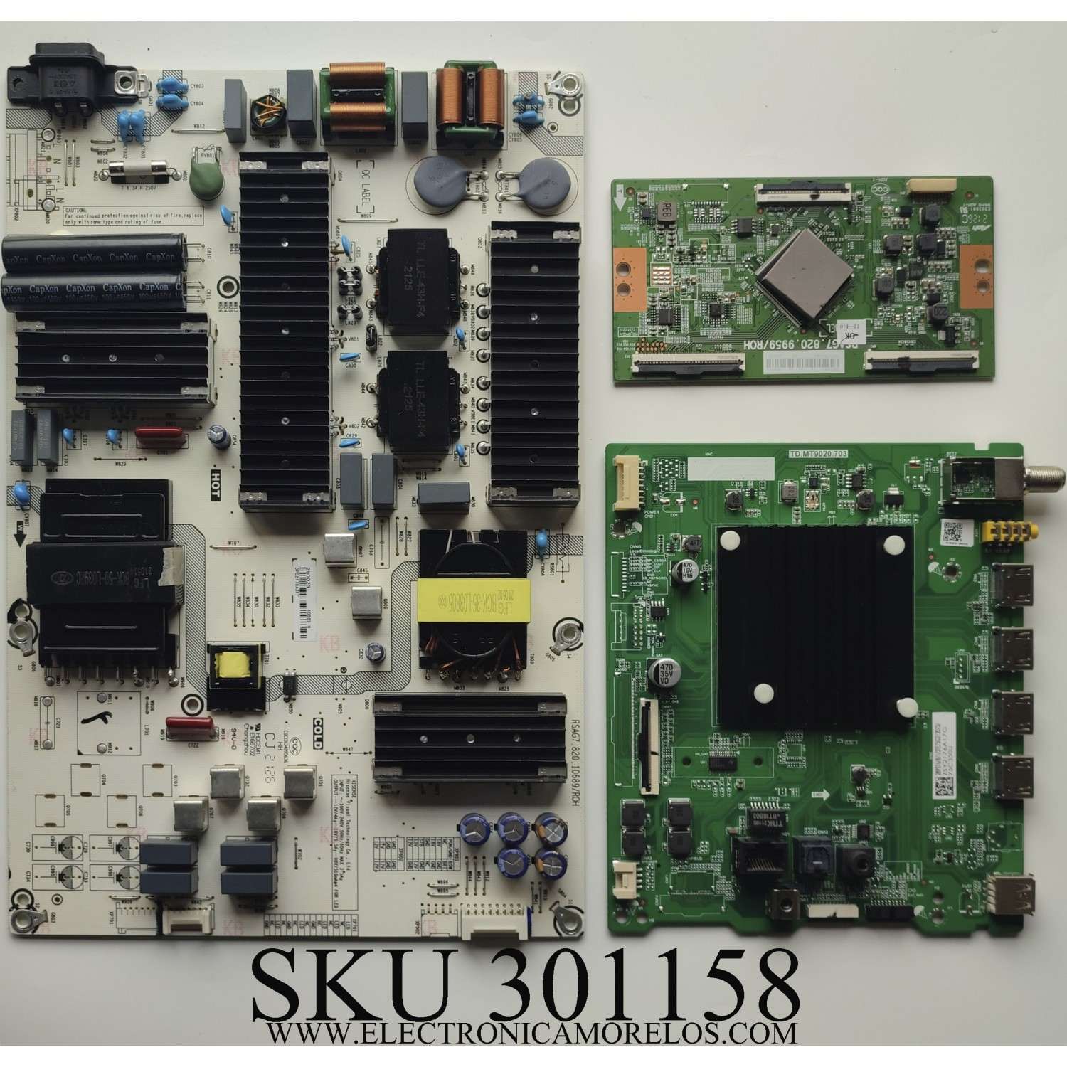 KIT DE TARJETAS PARA TV TOSHIBA·FIRE TV 4K·UHD·HDR / MAIN 289276 / TD.MT9020.703 / T-CON 283051 / RSAG7.820.9959/ROH / FUENTE 290023 / RSAG7.820.10689/ROH / PANEL HD750Y1U71-TAL2K2\S0\GM\ROH / MODELO 75C350KU 75C350U