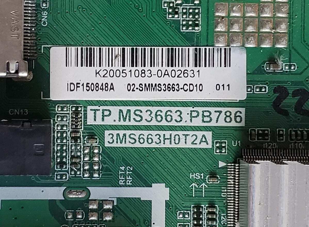 KIT DE TARJETAS PARA TV HITACHI / MAIN 02-SMMS3663-CD10 / TP.MS3663.PB786 / 3MS663H0T2A / IDF150848 / IDF150848A / IDF150848B / IDF150848C / T-CON STCON425G005 / CCPD-TC425-001 / STCON425G-005 / PANEL LVF430PADX E0090 / DISPLAY CC430LV1D / MODELO 43D33 - Imagen 2