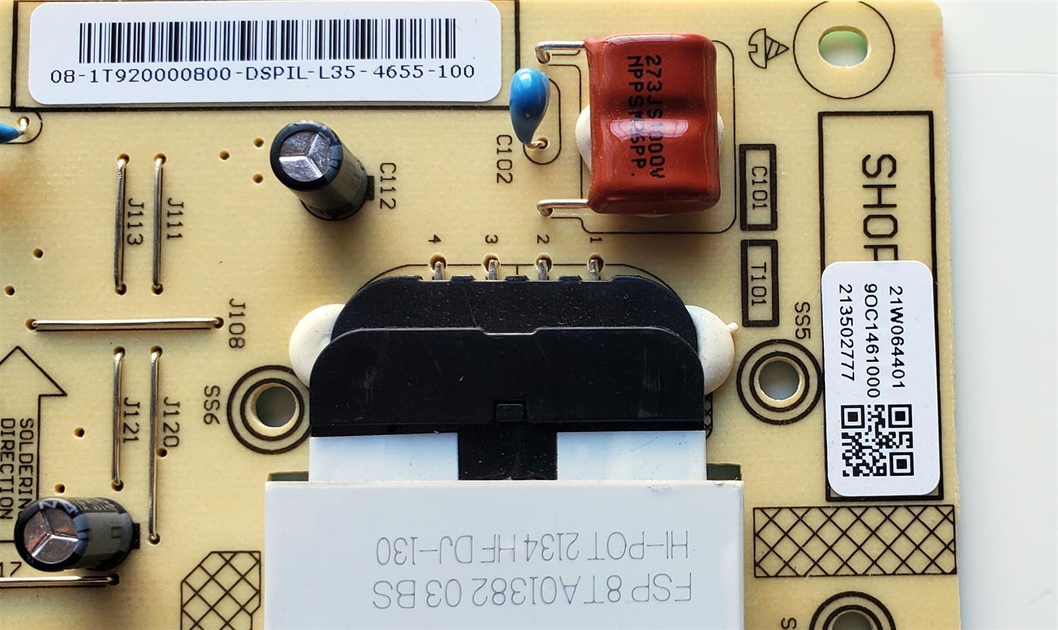 KIT DE TARJETAS PARA TV PARA TV PIONEER / MAIN 691V0Q007E0 / VTV-L55736 / T-CON EADDJ7E14 / M0046F00R / E89382 / B002HW702 / 2430402-1 / FUENTE 1T920000800 / FSP146-2FS01 / 3BS04694036P / PANEL K500WDCRA / DISPLAY V500DJ7-QE1 / MODELO PN50951-22U - Imagen 3