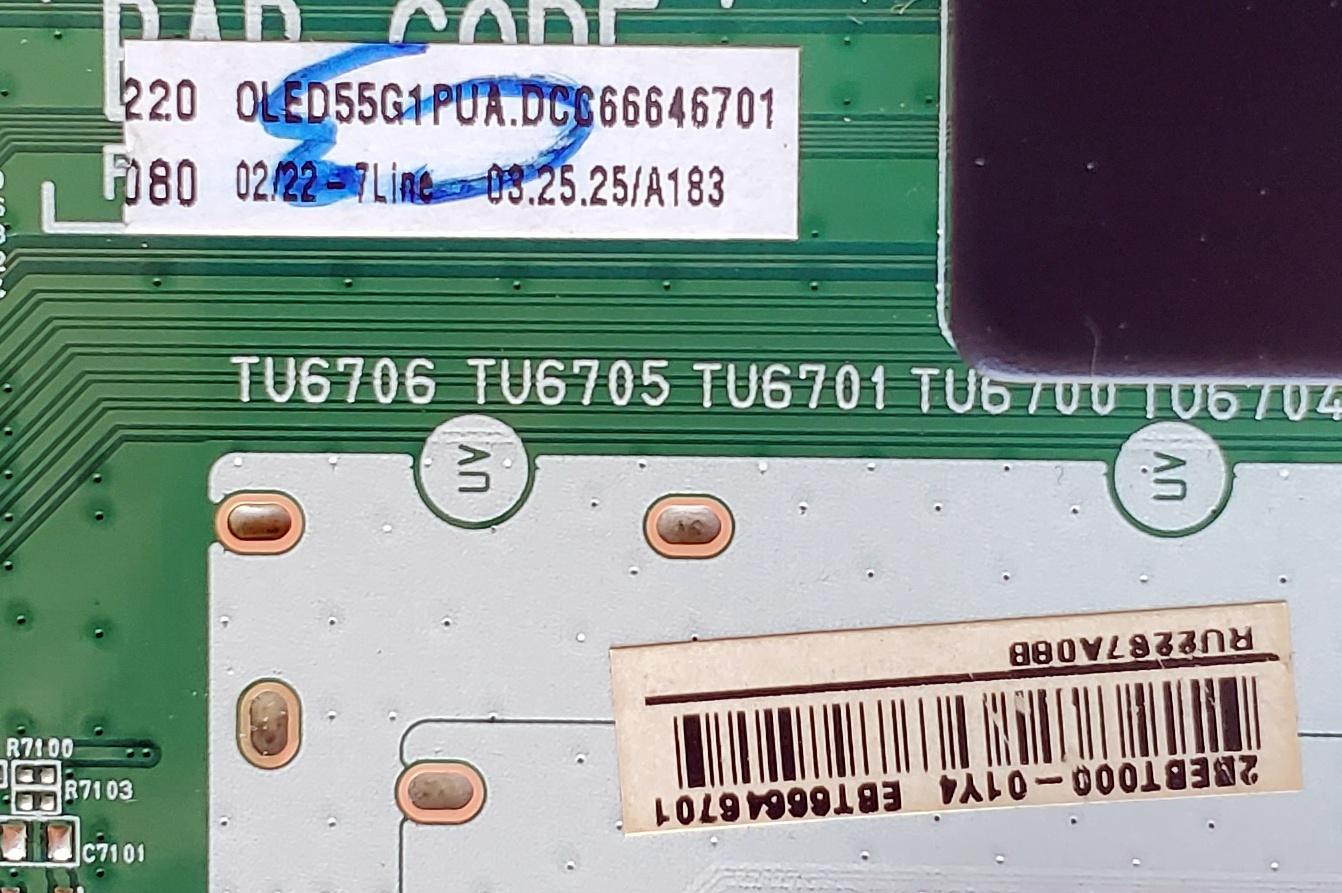 KIT DE TARJETAS PARA TV LG OLED EVO / MAIN EBT66646701 / EAX69517302 / EAX69774601 / T-CON 6871L-6411C / 6870C-0852B / LE650AQD-ENA1-TJA / FUENTE EAY65894501 / LGP55G1-21OP / EPCA40CB1A / PANEL AC550AQL / MODELO OLED55G1PUA / OLED55G1PUA.DUSPLJR - Imagen 4