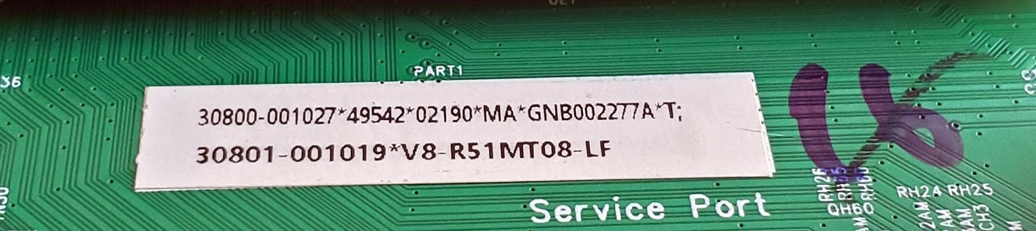 KIT DE TARJETAS PARA TV TCL 4K·UHD·HDR / MAIN 30800-001027 / 40-R51MPF-MAD2HG / 30801-001019 / 11602-500852 / R51MPF / RT2851A / RT2851M / V8-R51MT08-LF / FUENTE 30102-000006 / PW.A100W2.771 / P23030201 / DISPLAY ST4251D02-1 VER.2.1 / MODELO 43S470G - Imagen 3