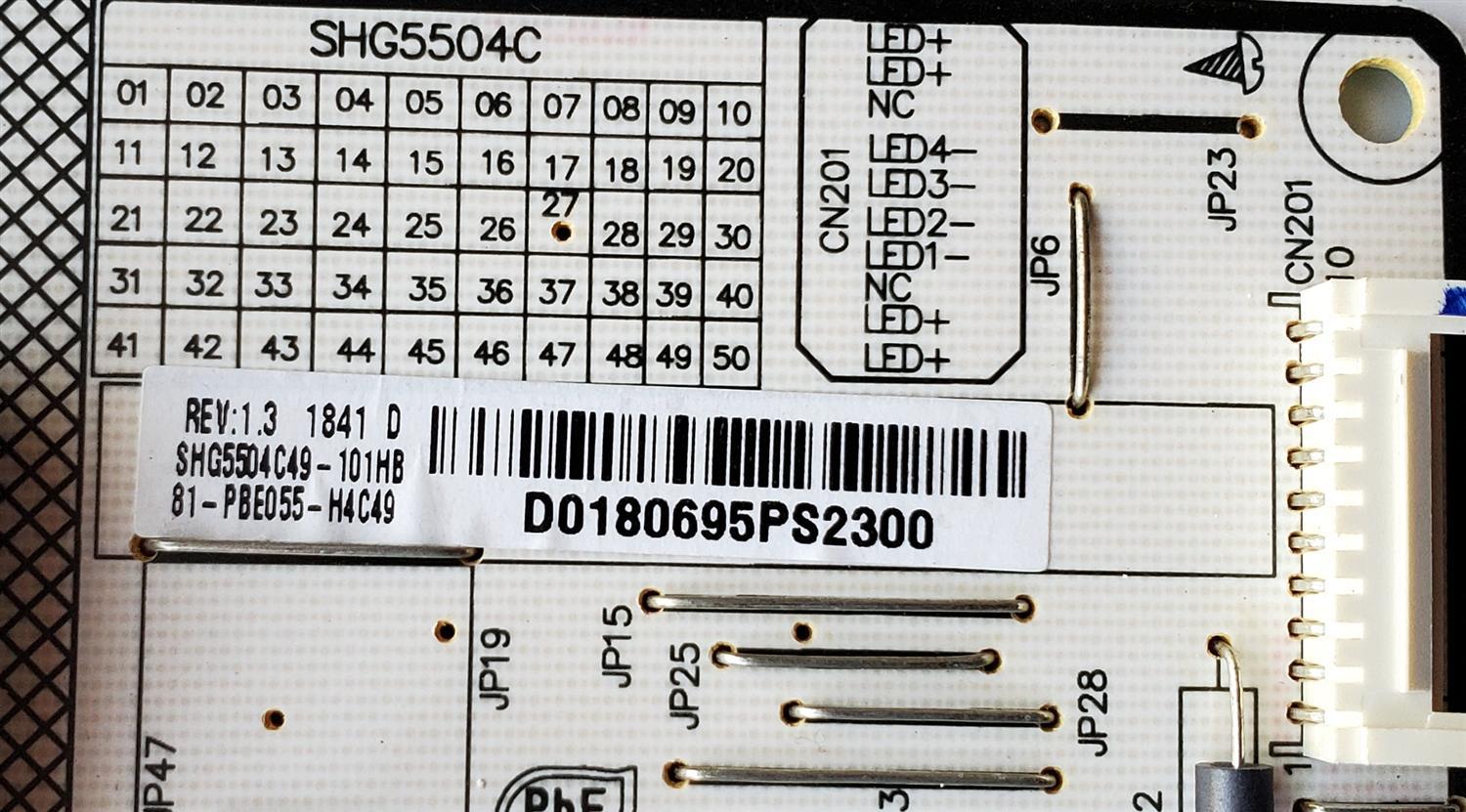 KIT DE TARJETAS PARA TV HITACHI / NUMERO DE PARTE MAIN M8-T10NA16-MA200AA / 40-MST10A-MAA4HG / V8-ST10K01-LF1V / T-CON 6871L-5433A / 5433A / 6870C-0738A / FUENTE 81-PBE055-H4C49 / SHG5504C-101H / SHG5504C49-101HB / PANEL LVU550LGDX E5V12 / MODELO 55R81 - Imagen 6