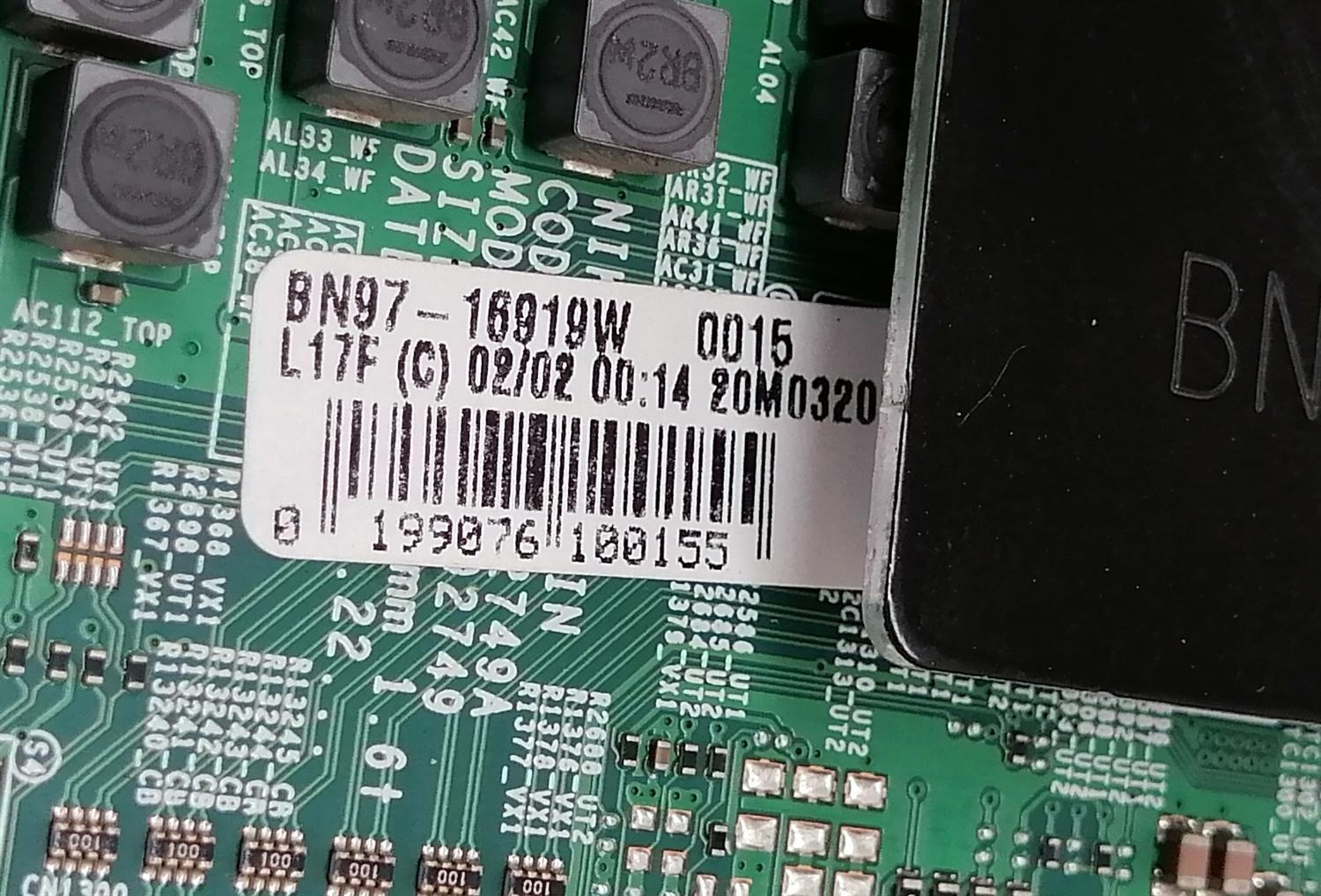 KIT DE TARJETAS PARA TV SAMSUNG / MAIN BN94-15561T / BN41-02749A / BN97-16919W / LED DRIVER BN4401037A / L65S9NC_TSM / BN44-01037A / ST65E141K3/WVD / FUENTE BN4401031A / L75S9NA_TDY / BN44-01031A / PANEL CY-TT075FLLV2H / MODELO QN75Q90TAFXZA FA03 - Imagen 2