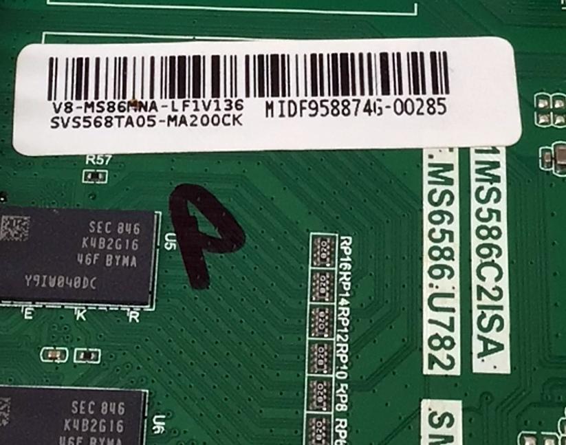 KIT DE TARJETAS PARA TV PIONNER 4K·UHD / MAIN SVS568TA05-MA200CK / T.MS6586.U782 / 1MS586C2ISA / V8-MS86MNA-LF1V1 / T-CON 342911008D0411 / ST5461D07-7-C-3 / FUENTE 81-PBE060-H04C12 / SHG6004C-101H / DLBB513 / SHG6004C12-101HA / MODELO PLE-55S09UHD - Imagen 6