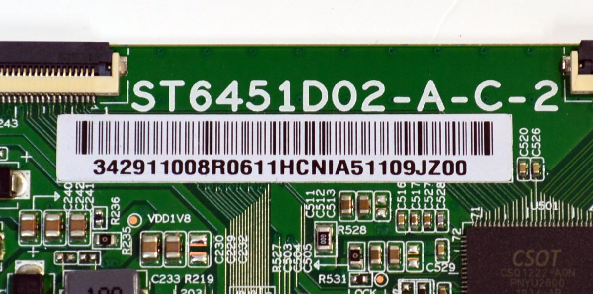 KIT DE TARJETAS ORIGINAL PARA TV TCL / NUMERO DE PARTE 08-CS65CUN-OC408AA / 40-RT73H1-MAA2HG / FUENTE 08-P301W0L-PW200AC / 40-P301HL-PWA1CG / T-CON 342911008R / LED DRIVER 08-DC71C4L-DR200AB / PANEL LVU650NDBL / DISPLAY ST6451D02-G / MODELO 65R625 - Imagen 5