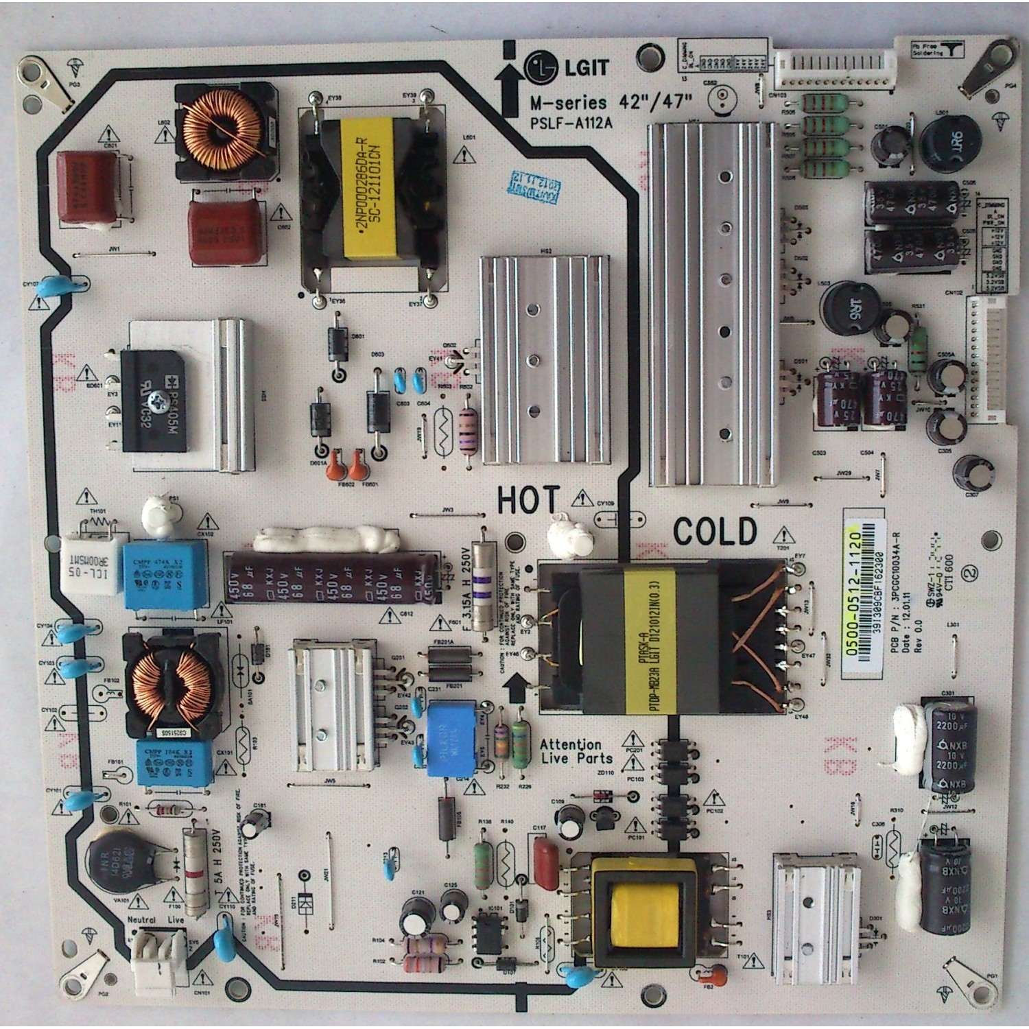 FUENTE DE PODER / VIZIO 0500-0512-1120 / PSLF-A112A / 050005121120 / 3PCGC10034A-R / 0500-0512-1120R / PANEL LC420EUA (AE)(M1) / MODELOS M420SL / M470SL / JLE42BC3500