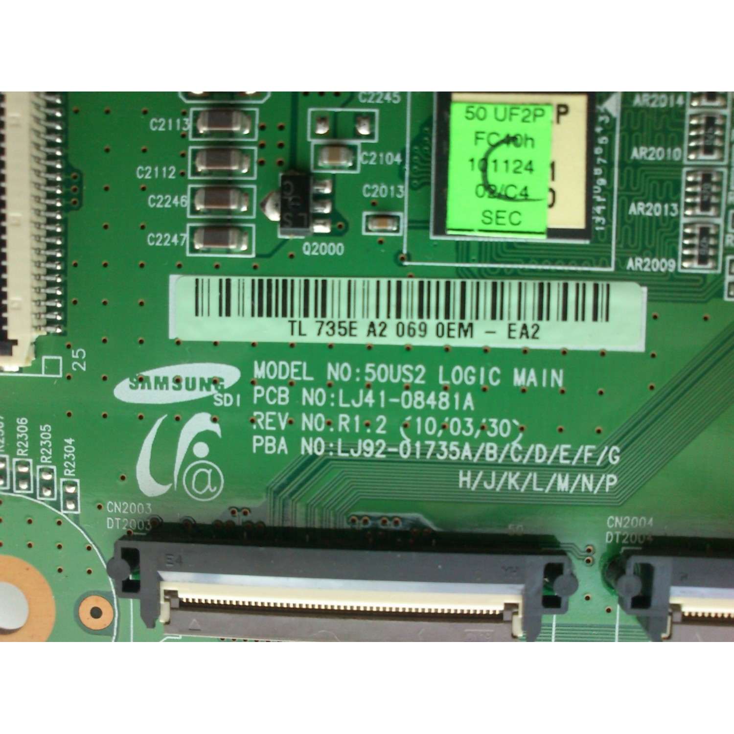 MAIN LOGICA 735E / LJ92-01735 / SAMSUNG LJ92-01735E	 MODELO PN50C680G5FXZA - Imagen 2