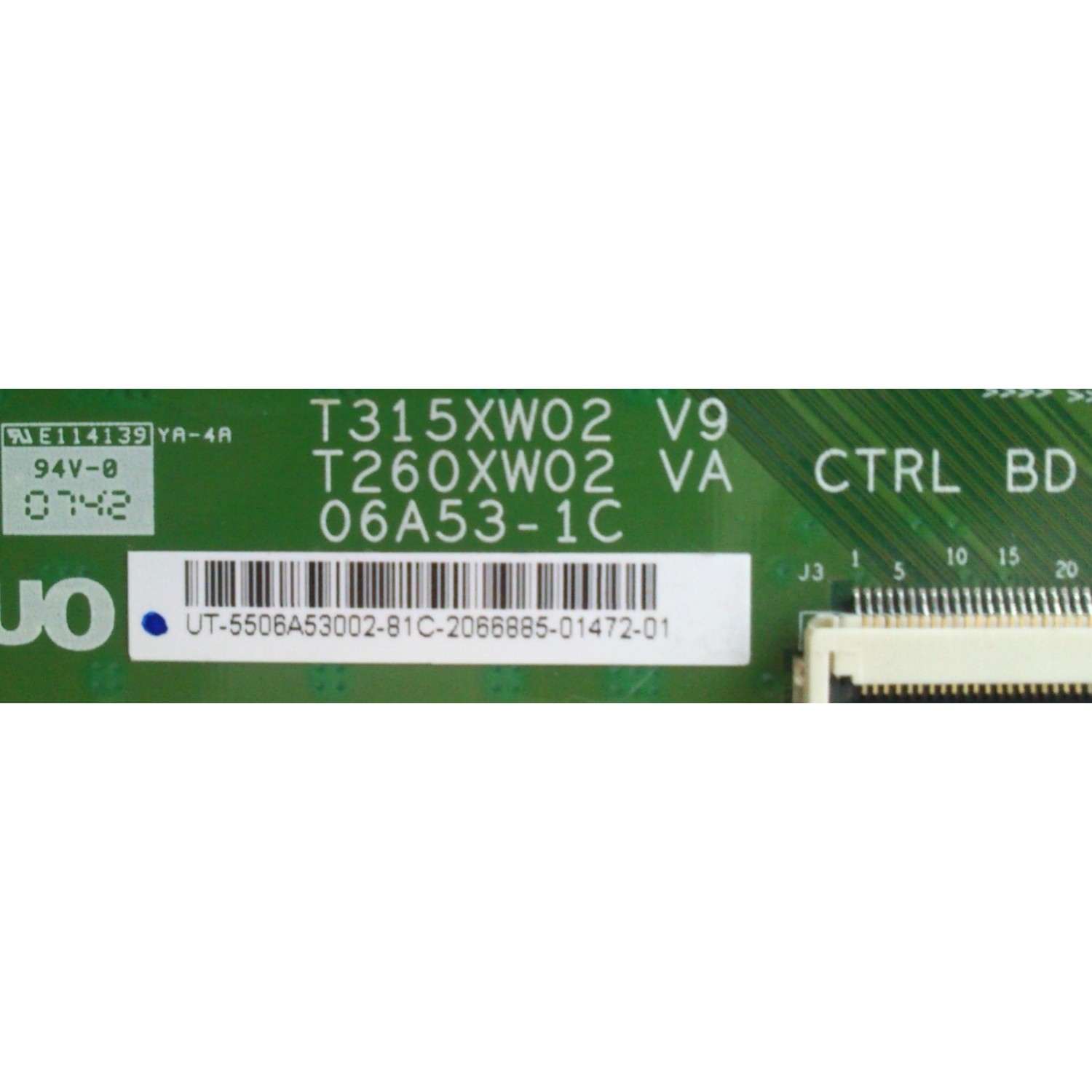 T-CON / AUO 55.06A53.002 / 5506A53002 / T260XW02 VA / T315XW02 V9 / 06A53-1C / MODELO POLAROID TDA-0321C	 - Imagen 2