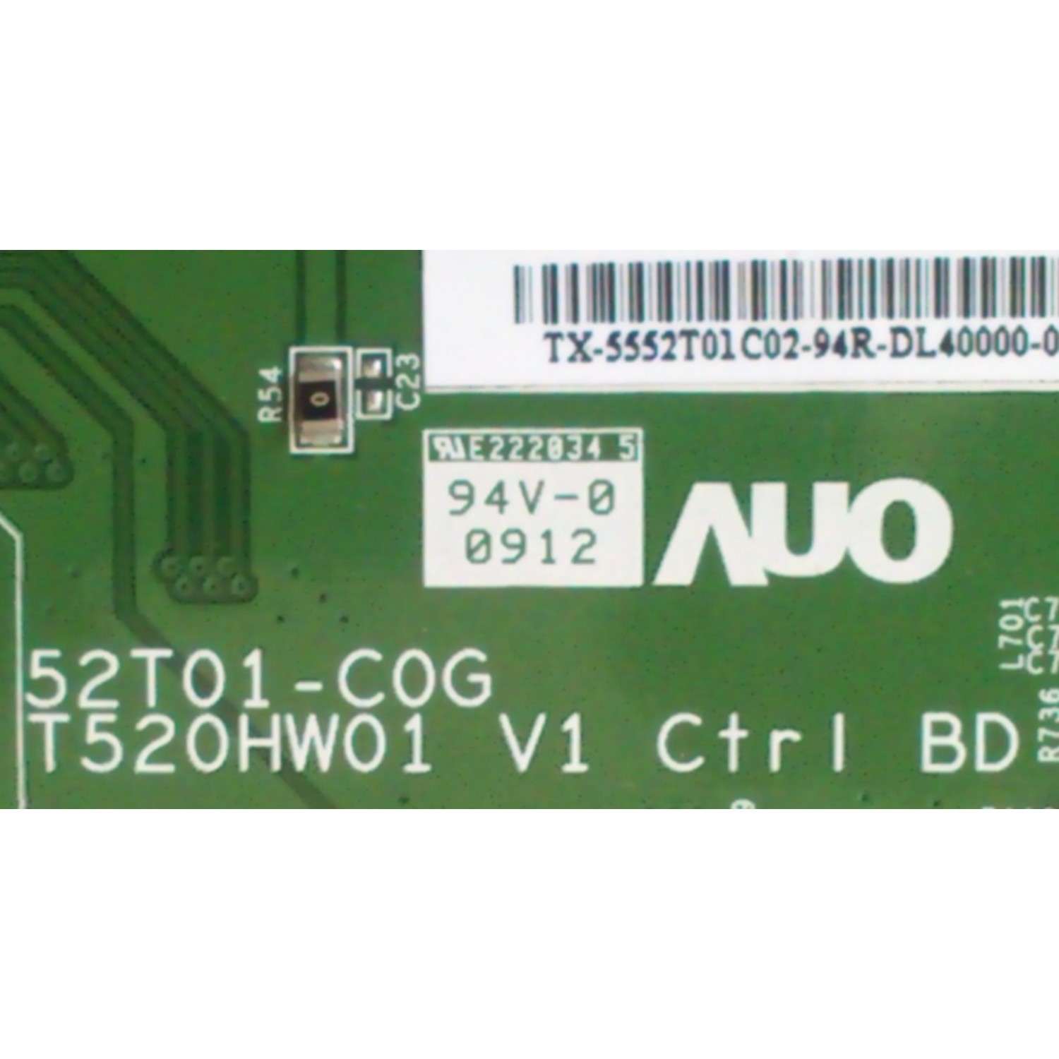 T-CON / SANYO 55.52T01.C02 / 5552T01C02 / 52T01-C0G / T520HW01 V1 Ctrl BD /MODELO DP52449 P52449-01	 - Imagen 2