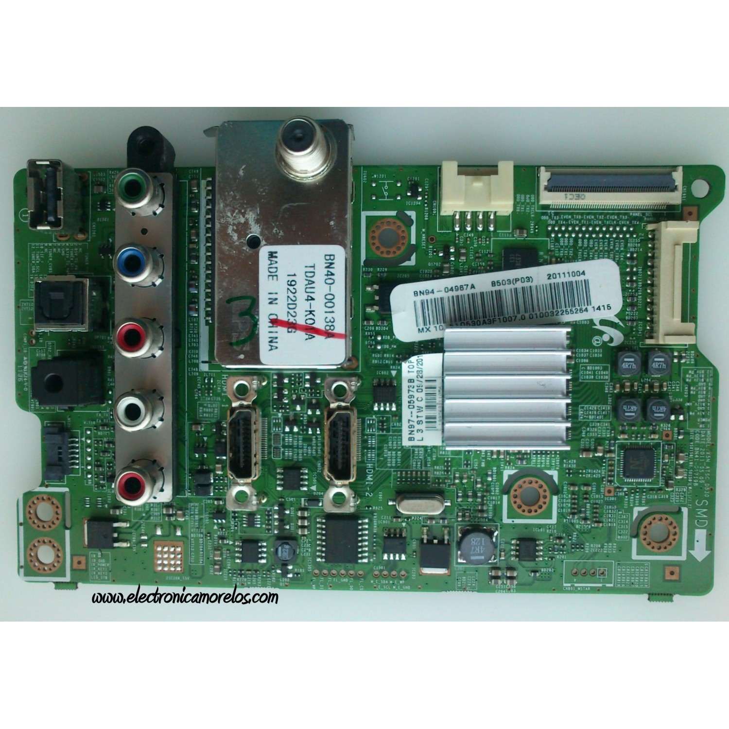 MAIN PARA TV SAMSUNG / NUMERO DE PARTE BN94-04967A / BN97-05973B / BN41-01719B / BN9404967A / PANEL S50FH-YD09 / S50FH-YB10 / MODELO PN51D530 / PN51D530A3FXZA N302