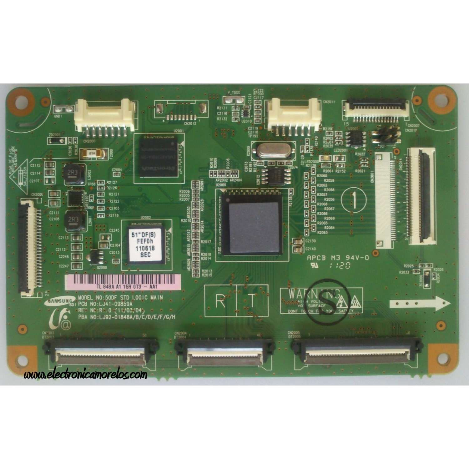 MAIN LOGICA / SAMSUNG BN96-20045A / 848A / LJ92-01848A / LJ41-09859A / MODELO PN51D530A3FXZA N302	