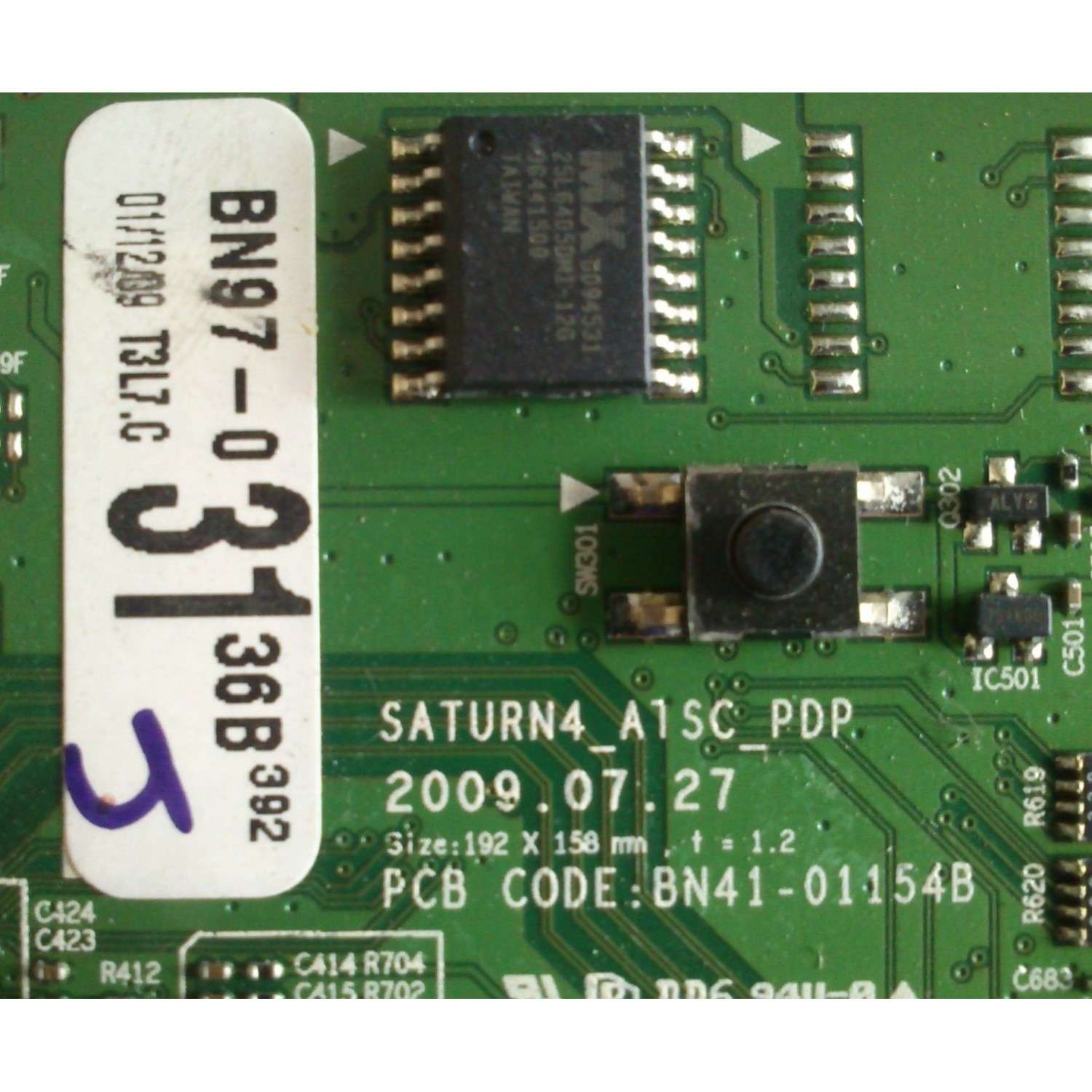 MAIN PARA TV SAMSUNG  / NUMERO DE PARTE BN96-12515A / BN97-03136B / BN41-01154B / PANEL S50HW-YD12 / S50HW-YB05 / MODELO PN50B450 / PN50B450B1DXZA / PN50B450B1DXZA SW16 / PN50B450B1DXZA SW13 - Imagen 2