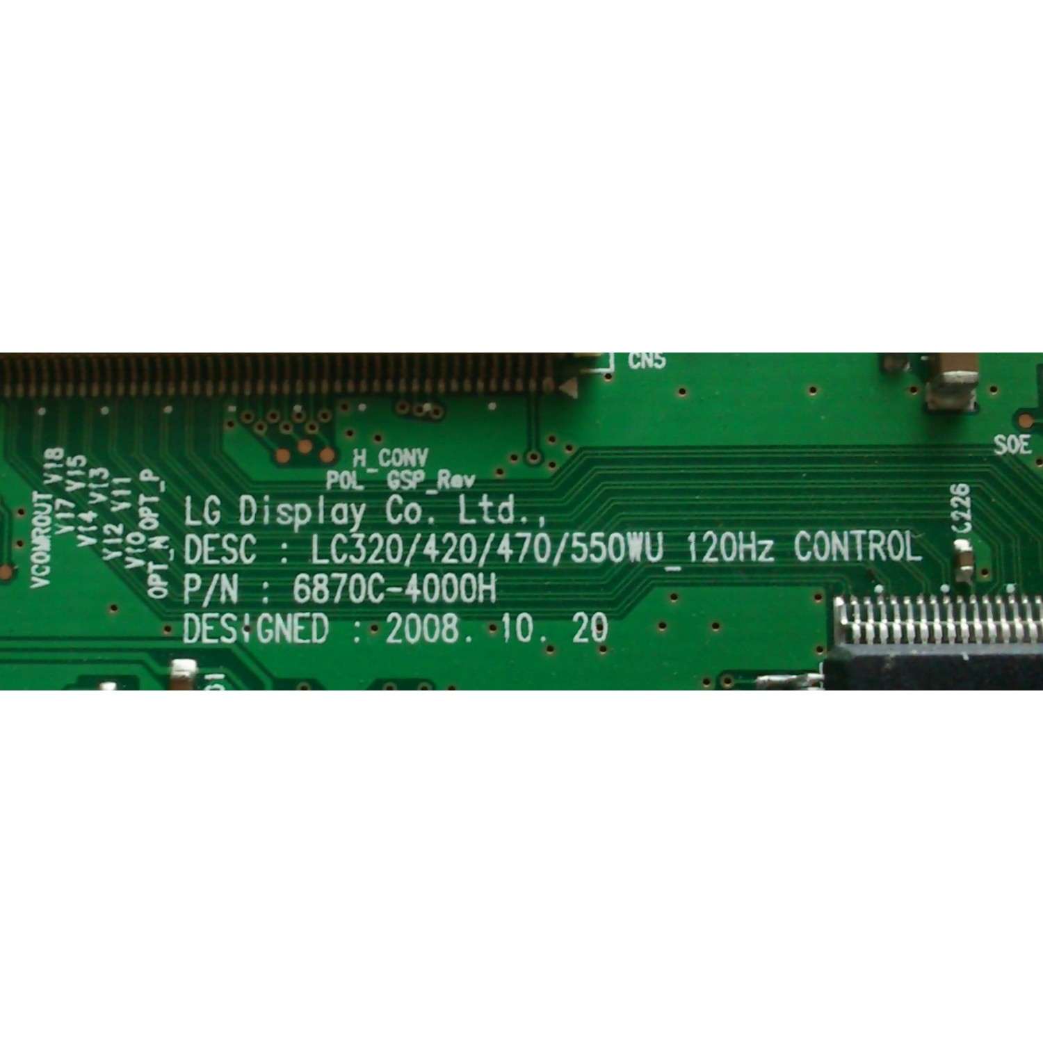 T-CON / LG 6871L-1502C / 1502C / 6870C-4000H / MODELO 42LH50-UA	/ 42LH50.UC / SUSTITUTAS / 6871L-1502D / 6871L-1502F / 6871L-4470A / 6871L-4470F / 6871L-4470C - Imagen 2