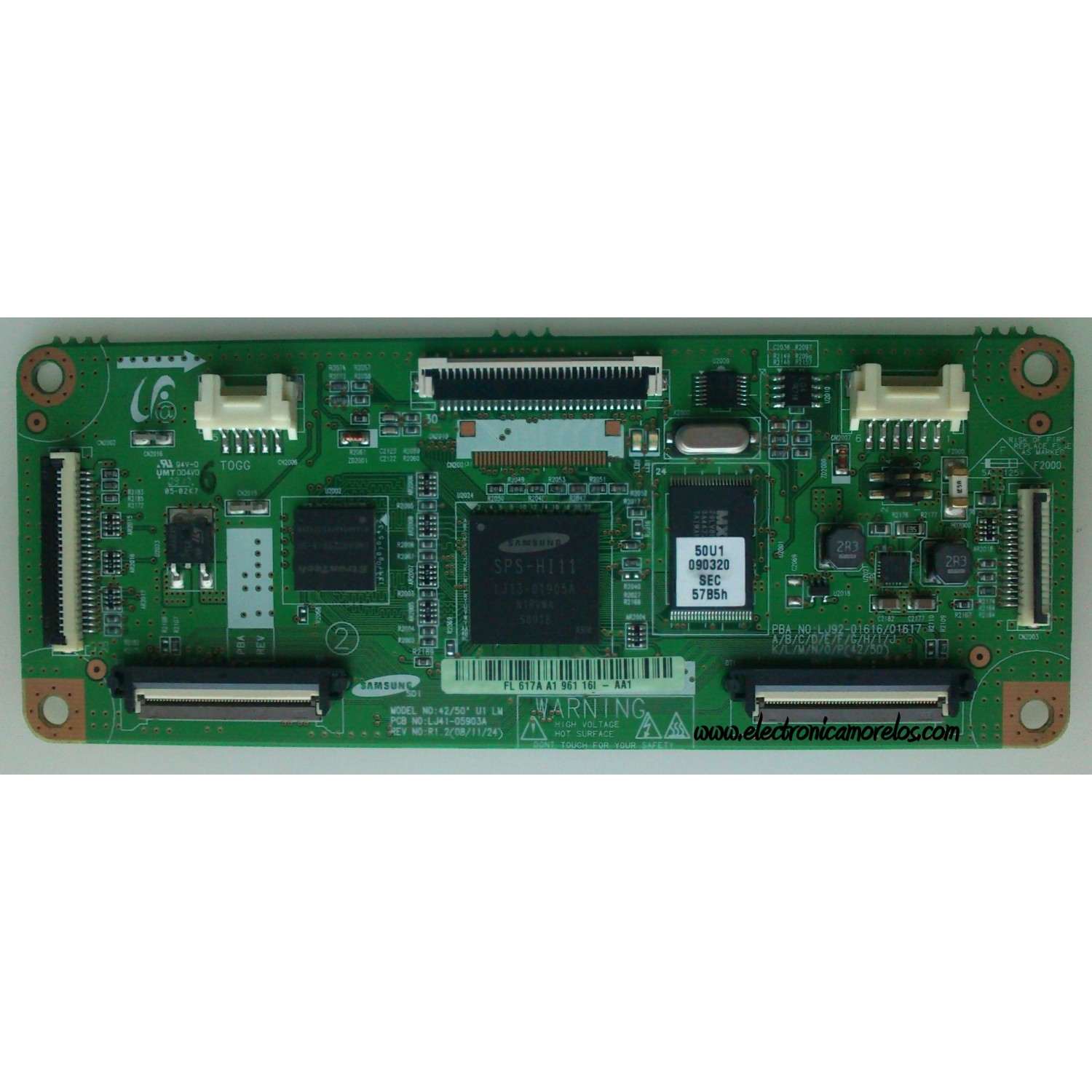 MAIN LOGICA / SAMSUNG BN96-09739A / 617A / LJ92-01617A / LJ41-05903A / MODELOS PN50B450B1DXZA / PN50B430P2DXZA / PH50KPPLBF/ZA BA01 / HPT5064X/XAA / PS50B451B2WXXU / 
