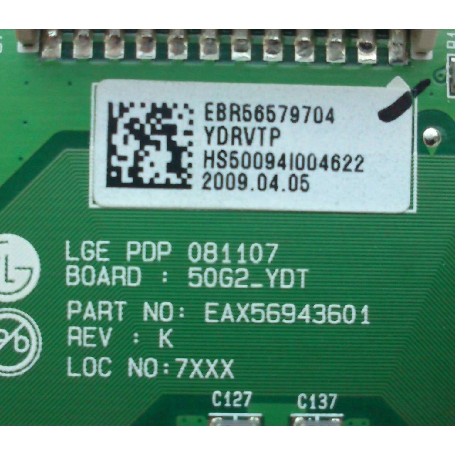 BUFFER YDRVTP / LG EBR56579704 / EAX56943601 / 50G2_YDT / MODELO 50PQ20-UA	 - Imagen 2