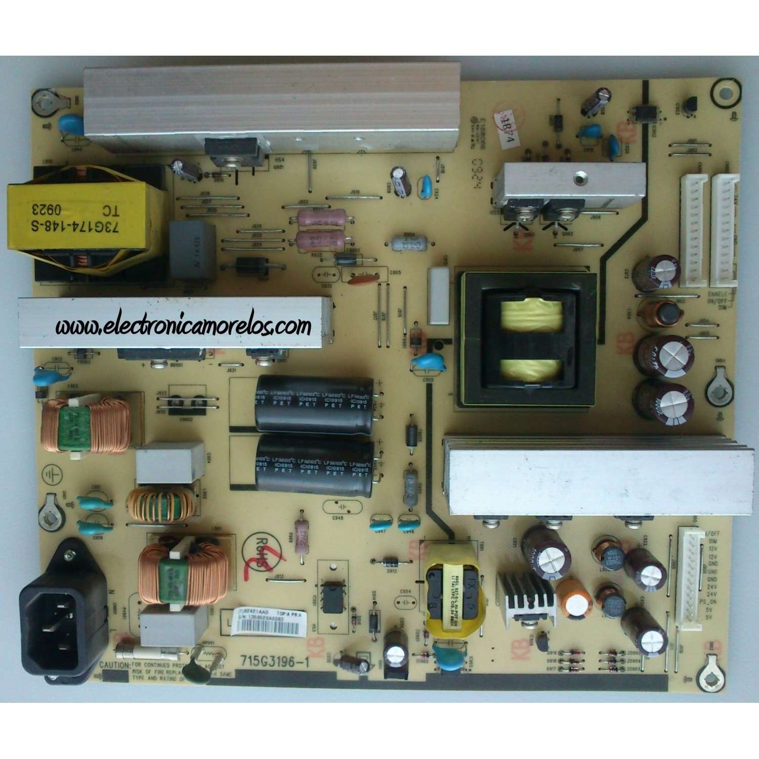 FUENTE DE PODER / INSIGNIA ADTV82421AAD / 82421AAD / 715G3196-1 / MODELO NS-L42X-10A	
