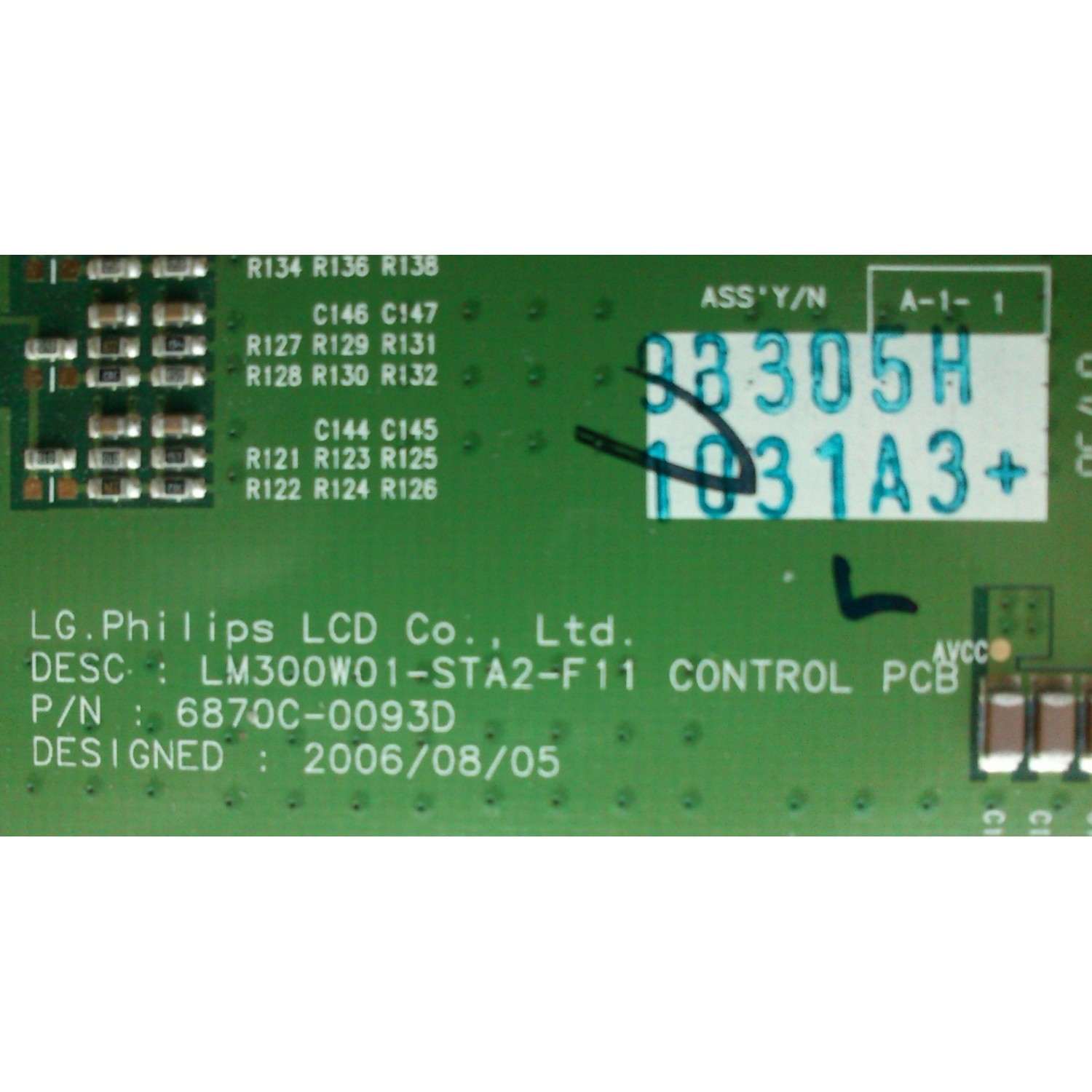 T-CON / DELL 6871L-1031A / 1031A / 6870C-0093D / LM300W01-STA2-F11 / MODELO 3007WFPT	 - Imagen 2