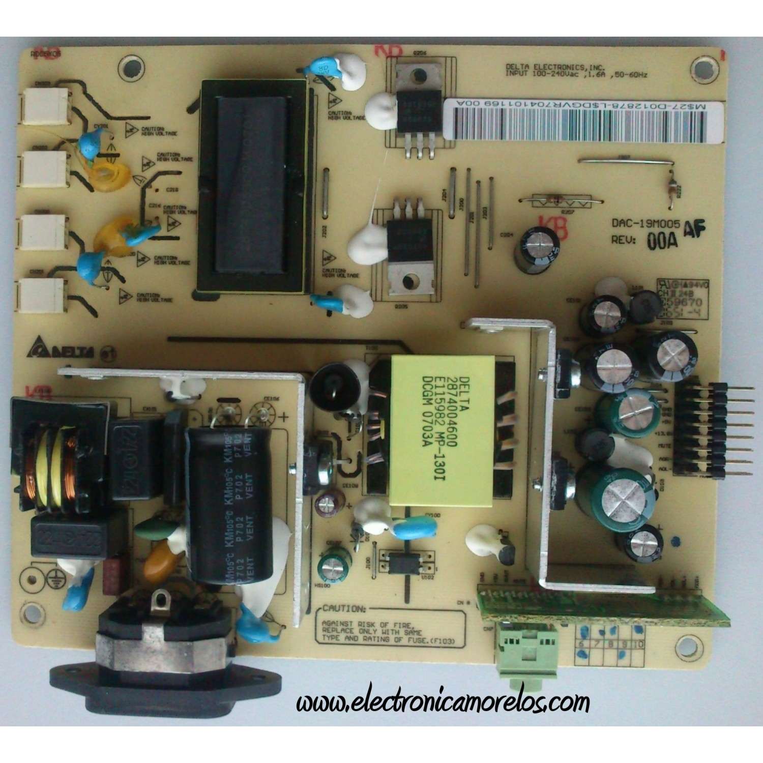 FUENTE DE PODER / WESTINGHOUSE 27-D012878 / DAC-19M005AF / DAC-19M005 / MODELO L1975NW	