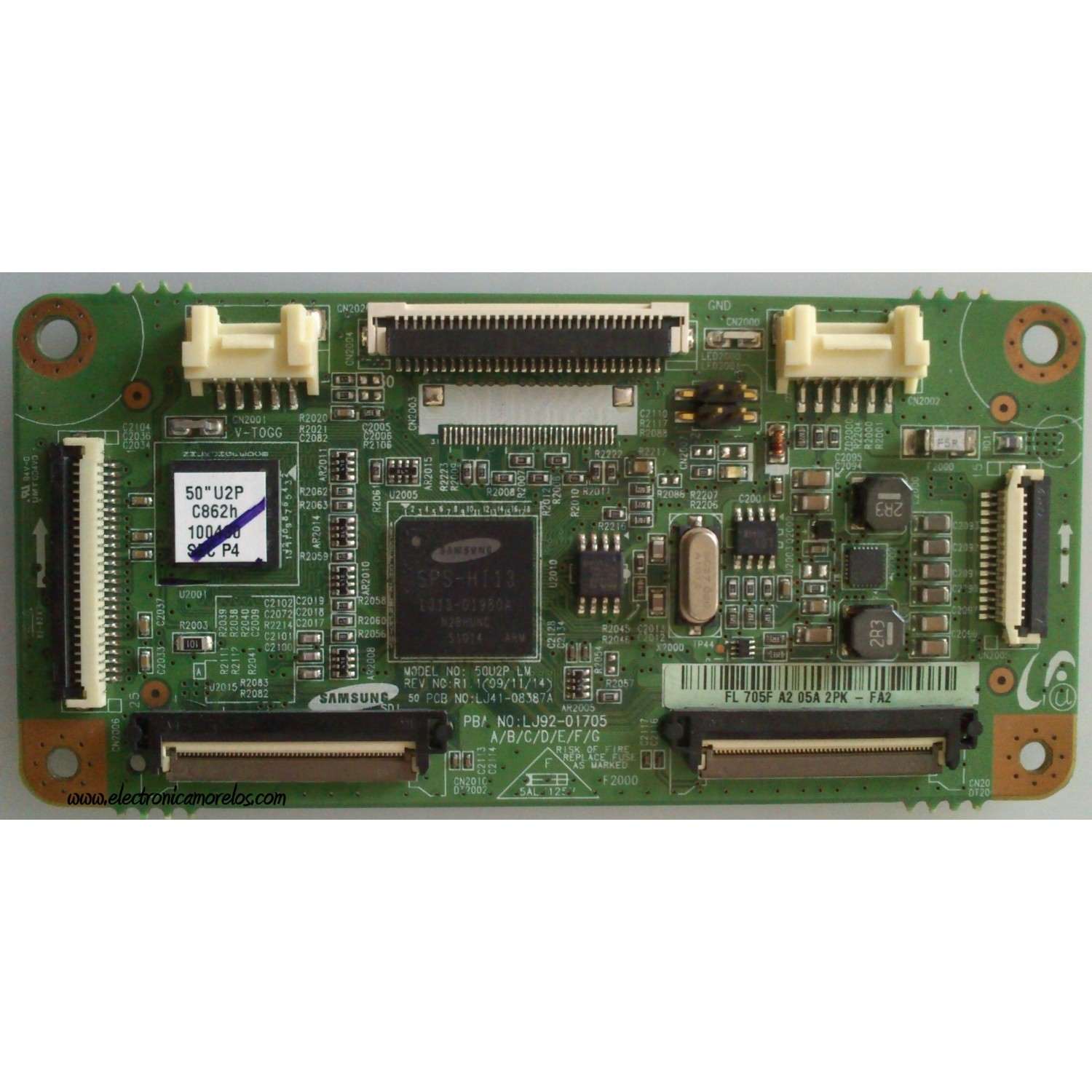 MAIN LOGICA / SAMSUNG LJ92-01705F / LJ41-08387A / 705F / MODELO PN50C430A1DXZA	