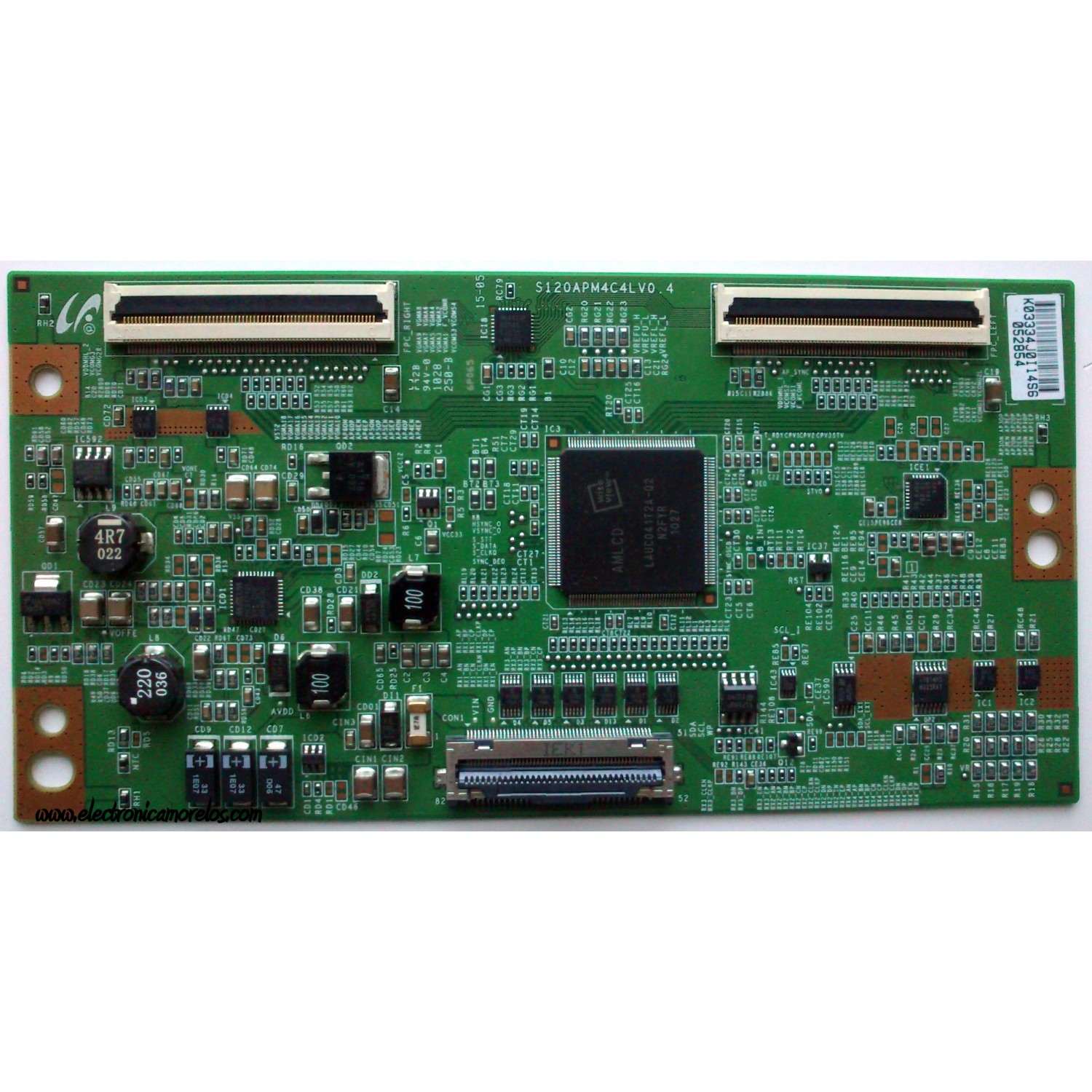 T-CON / SAMSUNG LJ94-03334J / S120APM4C4LV0.4 / 3334J / SUSTITUTAS LJ94-15750B / BN81-05772A / BN81-04355A / PANEL LTF460HJ02-A04 / MODELOS LN46C610N1FXZA / LN46C630K1FXZA / LN46E550F6FXZA CH01 / LN46C600F3FXZA SQ01 / MAS PARTES SUSTITUTAS EN DESCRIPCION.
