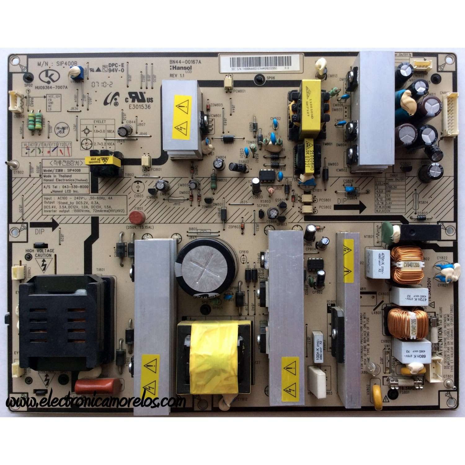 FUENTE / SAMSUNG BN44-00167A / HU09364-7007A / MOD LA40N81B / LE40R88BD / LE40R89BD / LE40S86BD / LNT4042H / LNT4053H / LNT405HA / LNT4061F / LNT4065F / LNT4066F / LNT4042H / LNT4053H / LE40R87BD / LE40M86BD / LE40M87BD / LE40R83B / LE40R86BD / LE40R87BD