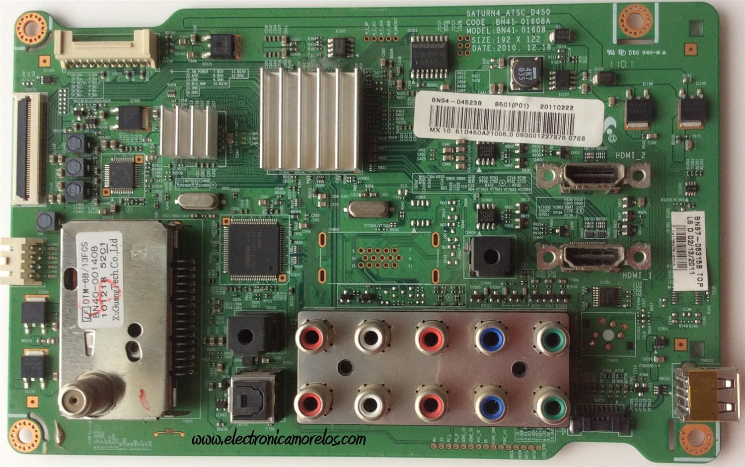 MAIN PARA TV  SAMSUNG NUMERO DE PARTE BN94-04523B / BN41-01608A / BN97-05315B / PARTES SUSTITUTAS BN96-19472A / BN94-04777A / BN96-19471A / PANEL S50HW-YB07 / S50HW-YD14 / MODELOS PL51D450A2DXZX / PN51D450A2DXZA N102