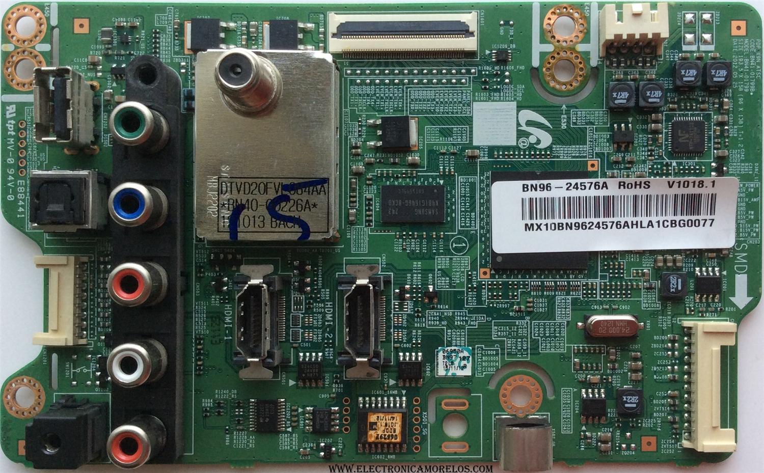 MAIN / SAMSUNG BN96-24576A / BN41-01799B / BN97-06950A / PARTES SUSTUTITTAS BN94-06054A / BN94-05795A / PANEL S51FH-YB01 / S51FH-YD01 / MODELOS PN51E535A3FXZA / PN51E535A3FXZA TS02