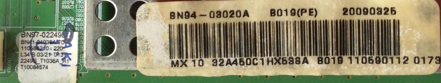 MAIN PARA TV  SAMSUNG  NUMERO DE PARTE BN94-03020A / BN41-01036A / BN97-02249B / MODELO LN32A450C1HXZA	 - Imagen 3