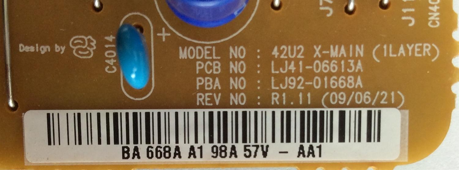 X-SUS / SAMSUNG BN96-12168A / LJ41-06613A / LJ92-01668A / 668A / MODELO PL42B450B1DXZX	 - Imagen 2