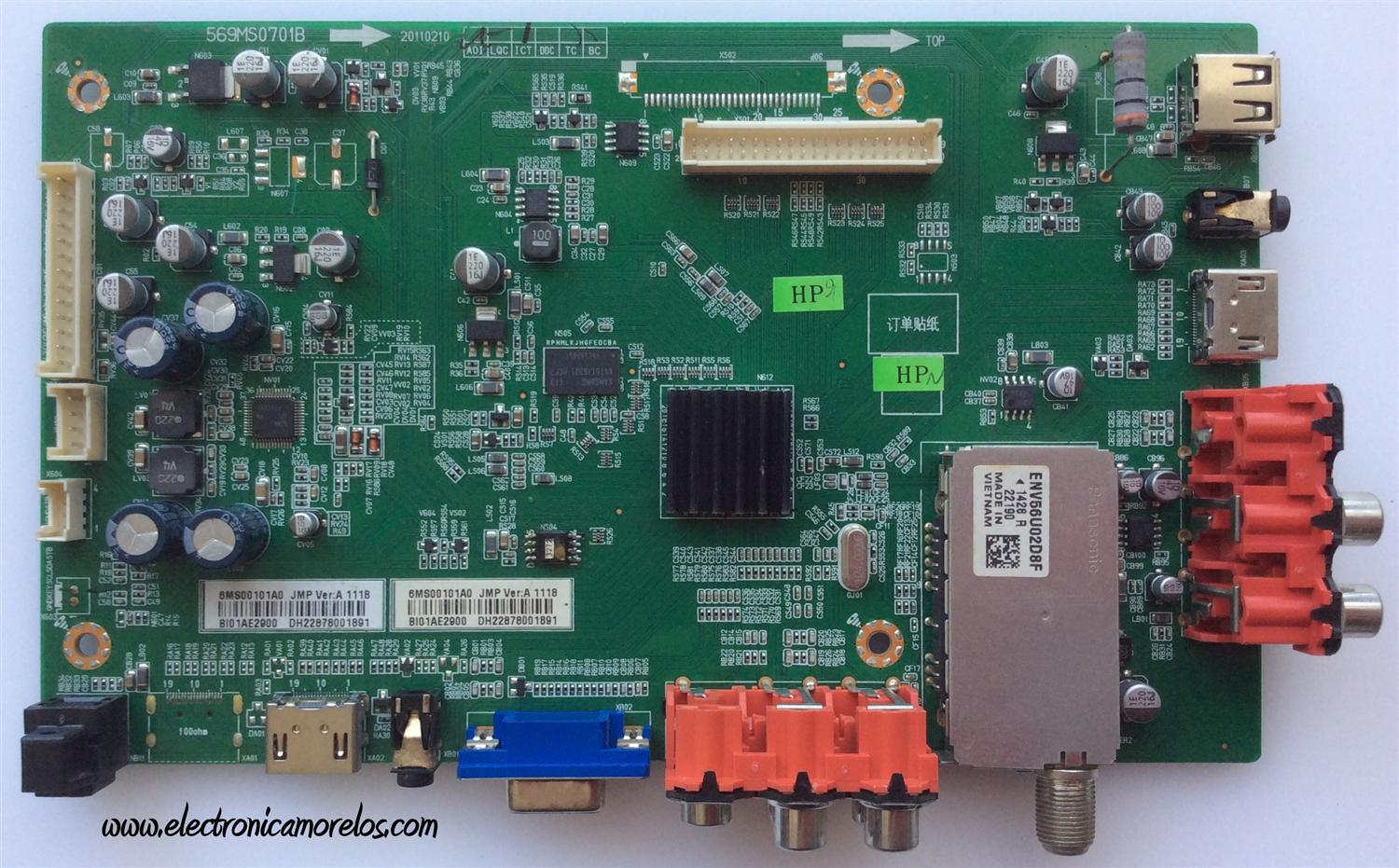 MAIN / DYNEX 6MS00101A0 / 569MS0701B / 20110210 / MODELO DX-32L220A12	