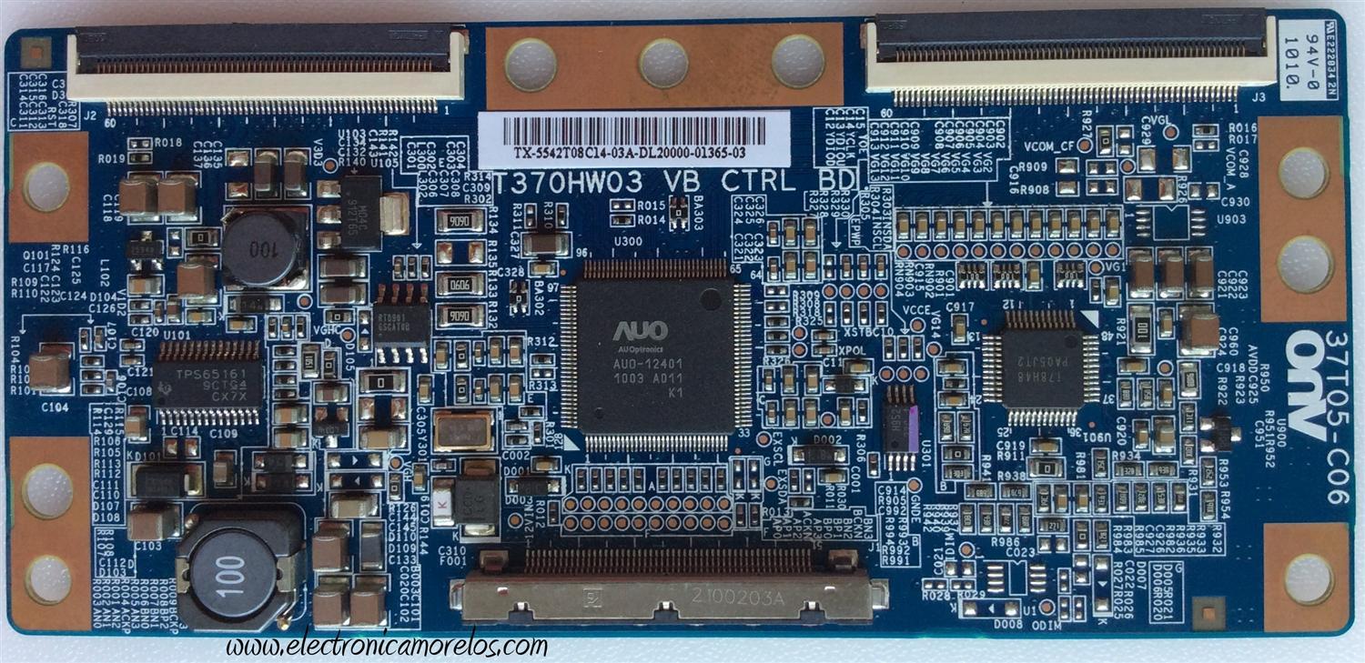 T-CON / SANYO 55.42T08.C14 / 5542T08C14 / T370HW03 VB CTRL BD / MODELO DP42840	