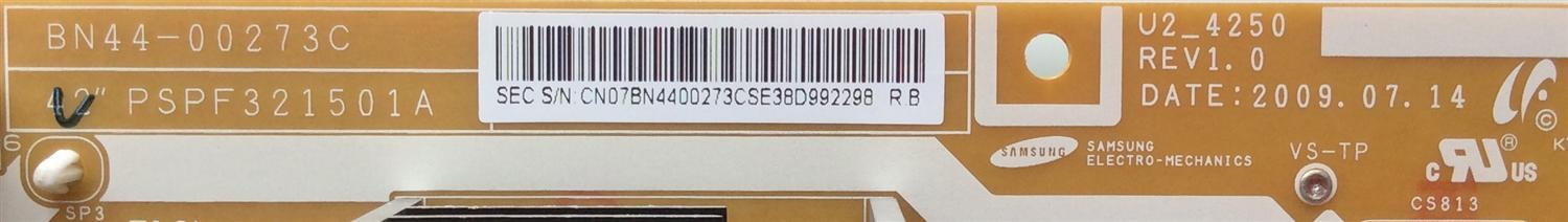 FUENTE DE PODER / SAMSUNG BN44-00273C / PSPF321501A / MODELO PN42B450B1DXZA SR22	 - Imagen 2