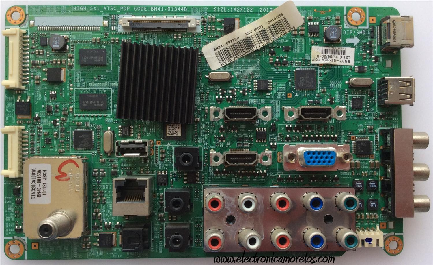 MAIN / SAMSUNG BN94-03775D / BN41-01344B / BN97-04562A / PARTES SUSTITUTAS BN96-14800A / BN96-15074A / BN94-03262M / PANEL S58FH-YB05 / MODELO PN58C550 / PN58C550G1FXZA UY01