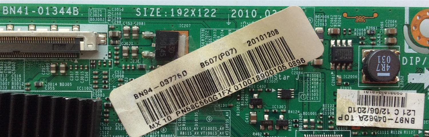 MAIN / SAMSUNG BN94-03775D / BN41-01344B / BN97-04562A / PARTES SUSTITUTAS BN96-14800A / BN96-15074A / BN94-03262M / PANEL S58FH-YB05 / MODELO PN58C550 / PN58C550G1FXZA UY01 - Imagen 2