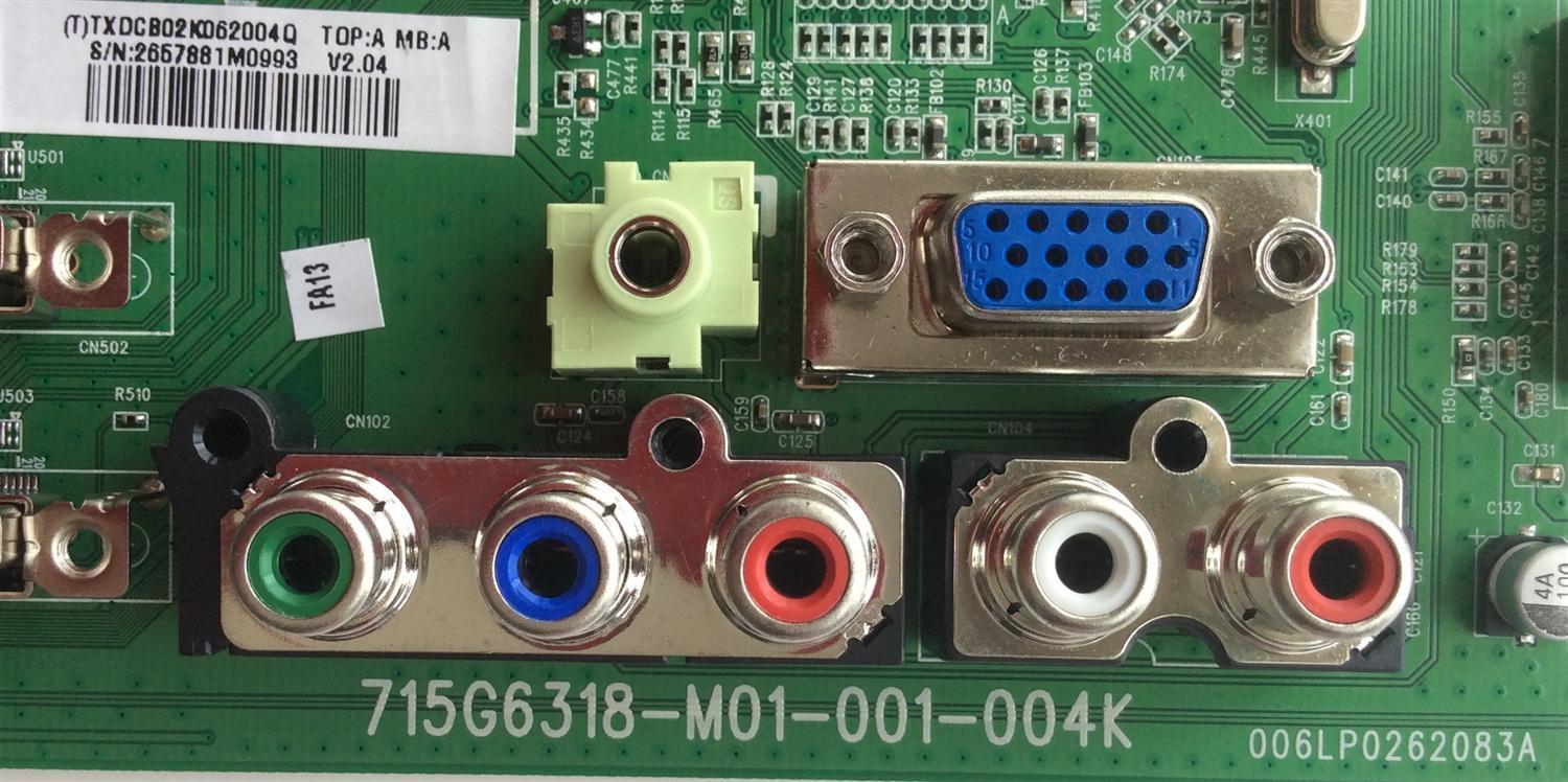 MAIN PARA TV VIZIO / NUMERO DE PARTE TXDCB02K062 / 715G6318-M01-001-004K / 756TXDCB02K062 / 006LP0262083A / PANEL TPT275B5-A014 REV:S11A / MODELO E280-A1 LTT3PRDQ - Imagen 2