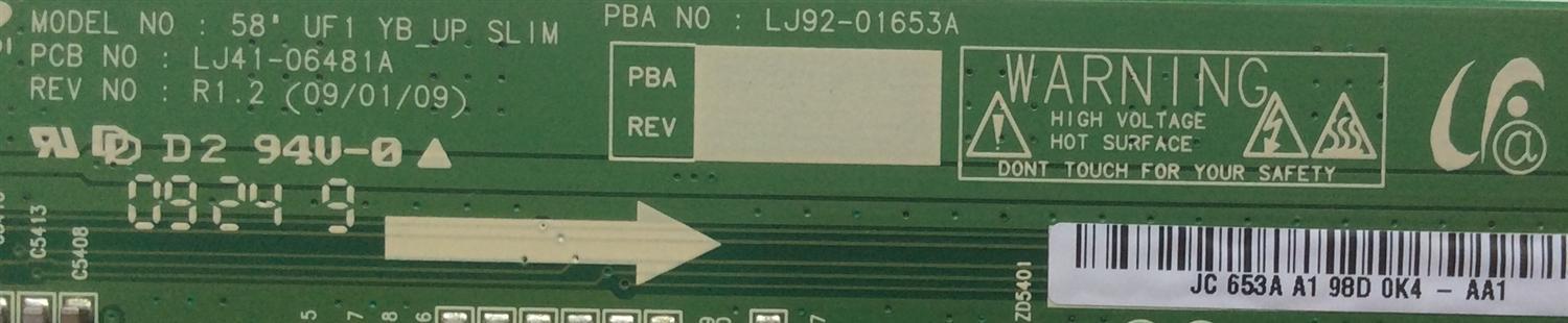 BUFFER / SAMSUNG BN96-11185A / LJ92-01653A / LJ41-06481A / 653A / MODELO PN58B860Y2FXZA BS02	 - Imagen 2