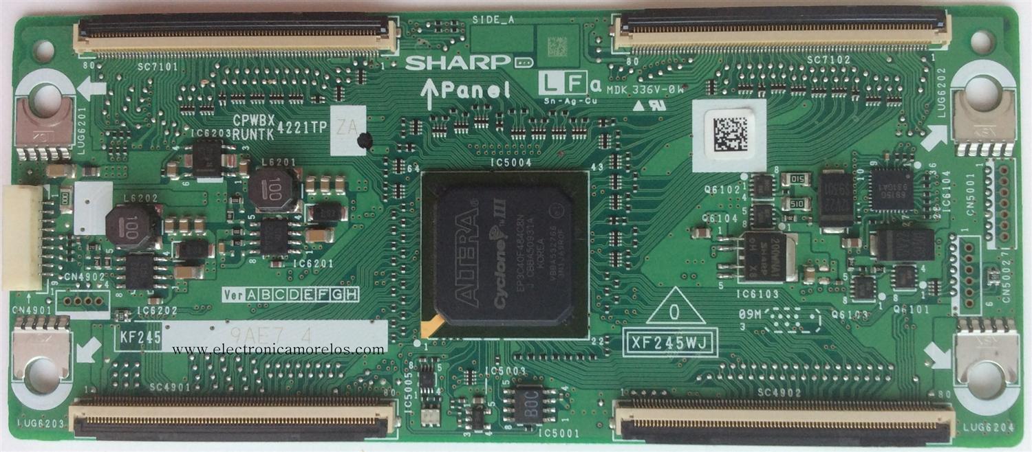T-CON / SHARP RUNTK4221TPZA / CPWBX4221TPZA / CPWBX / RUNTK / 4221TPZA / 4221TP / XF245WJ / KF245 / MODELO LC-60E77UN	