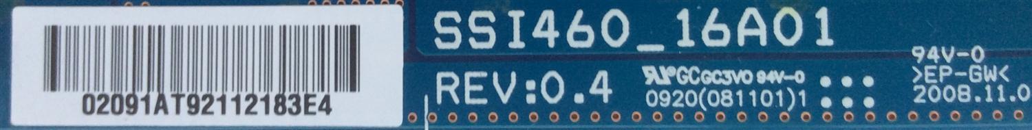 BACKLIGHT INVERSOR / JVC LJ97-02091A / 2091A / SSI460_16A01 / MODELO LT-46J300	 - Imagen 2