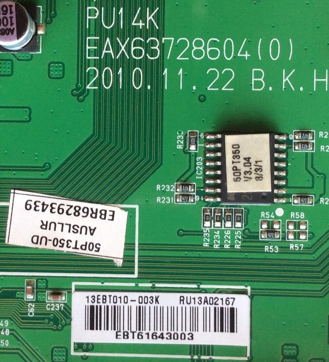 MAIN / LG EBT61643003 / EAX63728604(0) / PANEL PDP50T30010 / MODELO 50PT350-UD.AUSLLUR / SUSTITUTAS EBT61397416 / EBT61643001 / EBR68293439 - Imagen 2