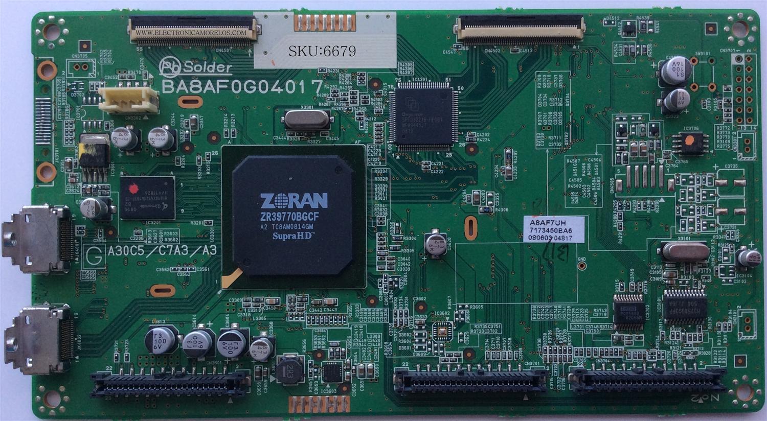 MAIN PARA TV EMERSON / NUMERO DE PARTE A8AF7UH / 1ESA17767 / BA8AF0G04017 / BA8AF0G04018 / PANEL UG320XD / MODELO BLC320EM9 / BLC320EM9 B / LC320EM9 / LC320EM9 B