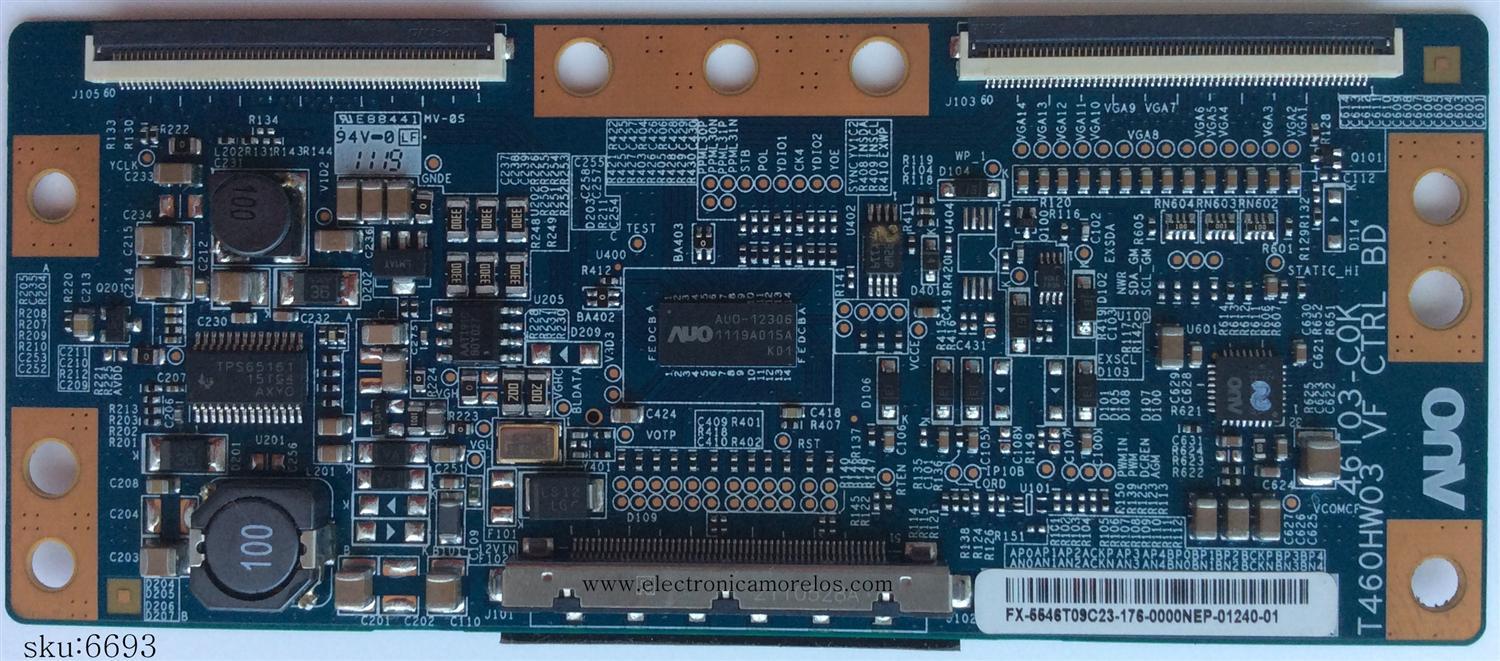 T-CON / SANYO 55.46T09.C23 / 5546T09C23 / 46T03-C0K / T460HW03 VF CTRL BD / MODELO DP46841 P46841-10	