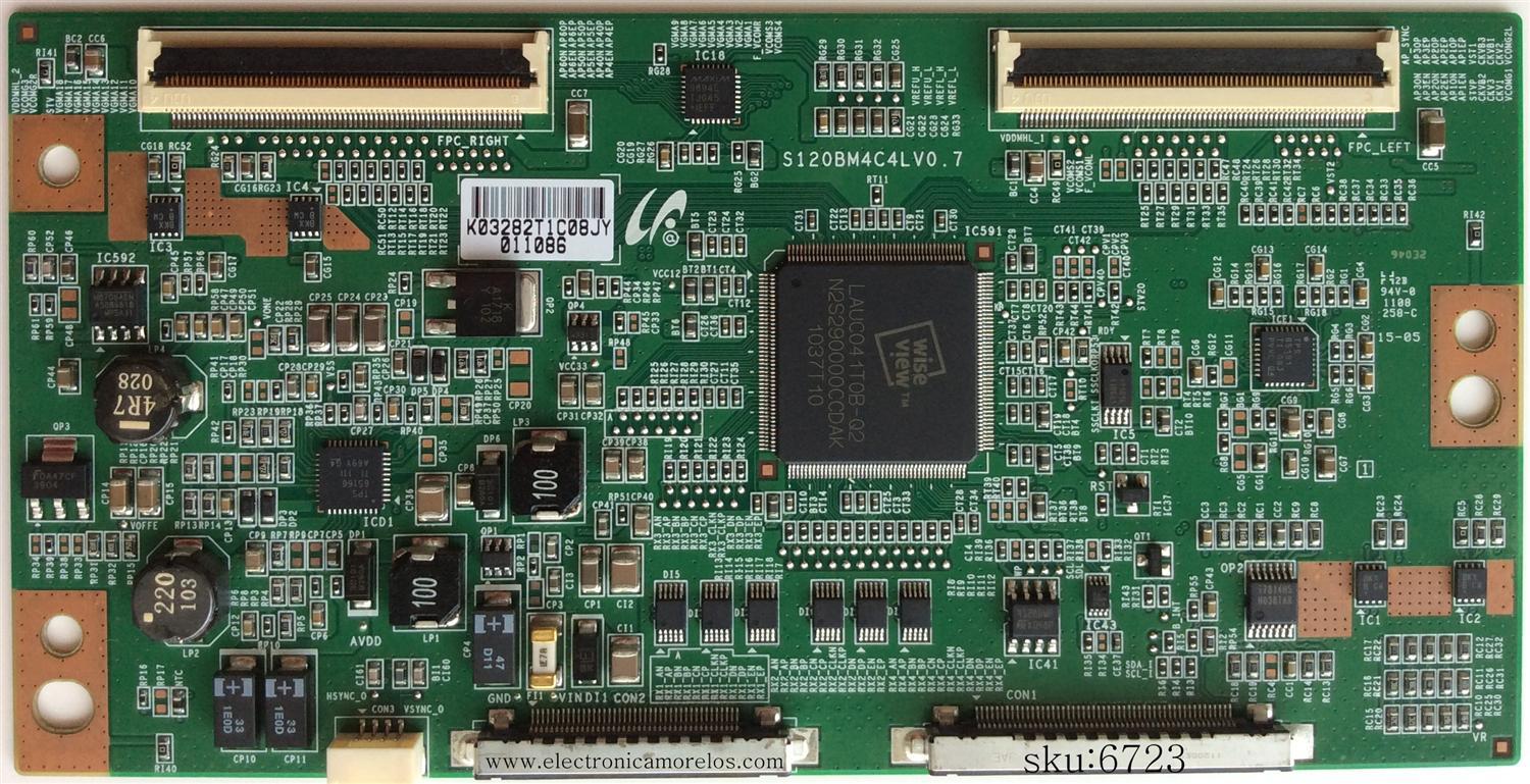 T-CON / PHILIPS LJ94-03282T / S120BM4C4LV0.7 / 3282T / MODELO 46PFL3705D/F7	