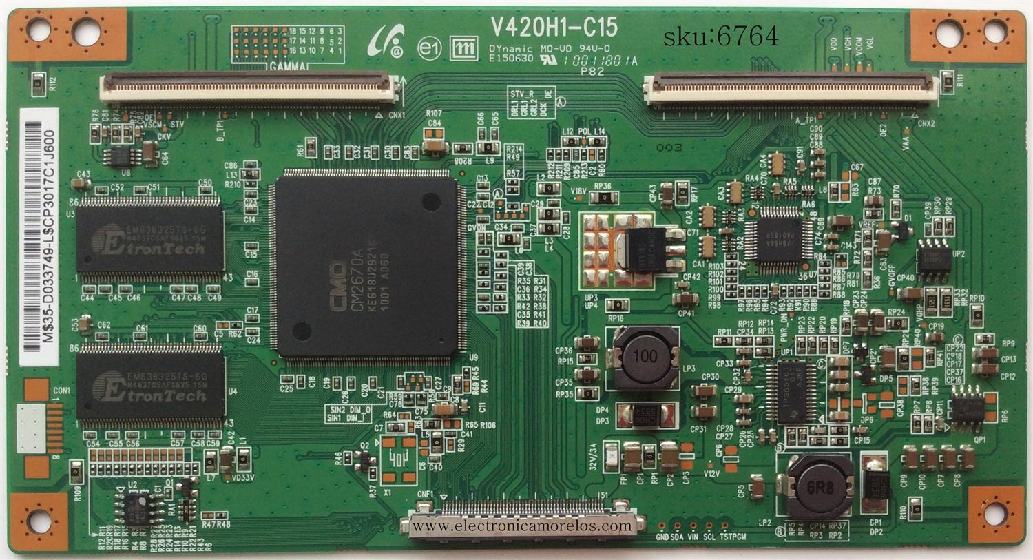 T-CON / WESTINGHOUSE 35-D033749 / V420H1-C15 / MODELO TX-42F810G TW-59601-C042H	/ DX-L42-10A / LED42VF80 / SE421TT / DP42849 P42849-02 / DP42840 / 42LA45RQ / LE42B1380 / ELDTW422 / LED42IF80