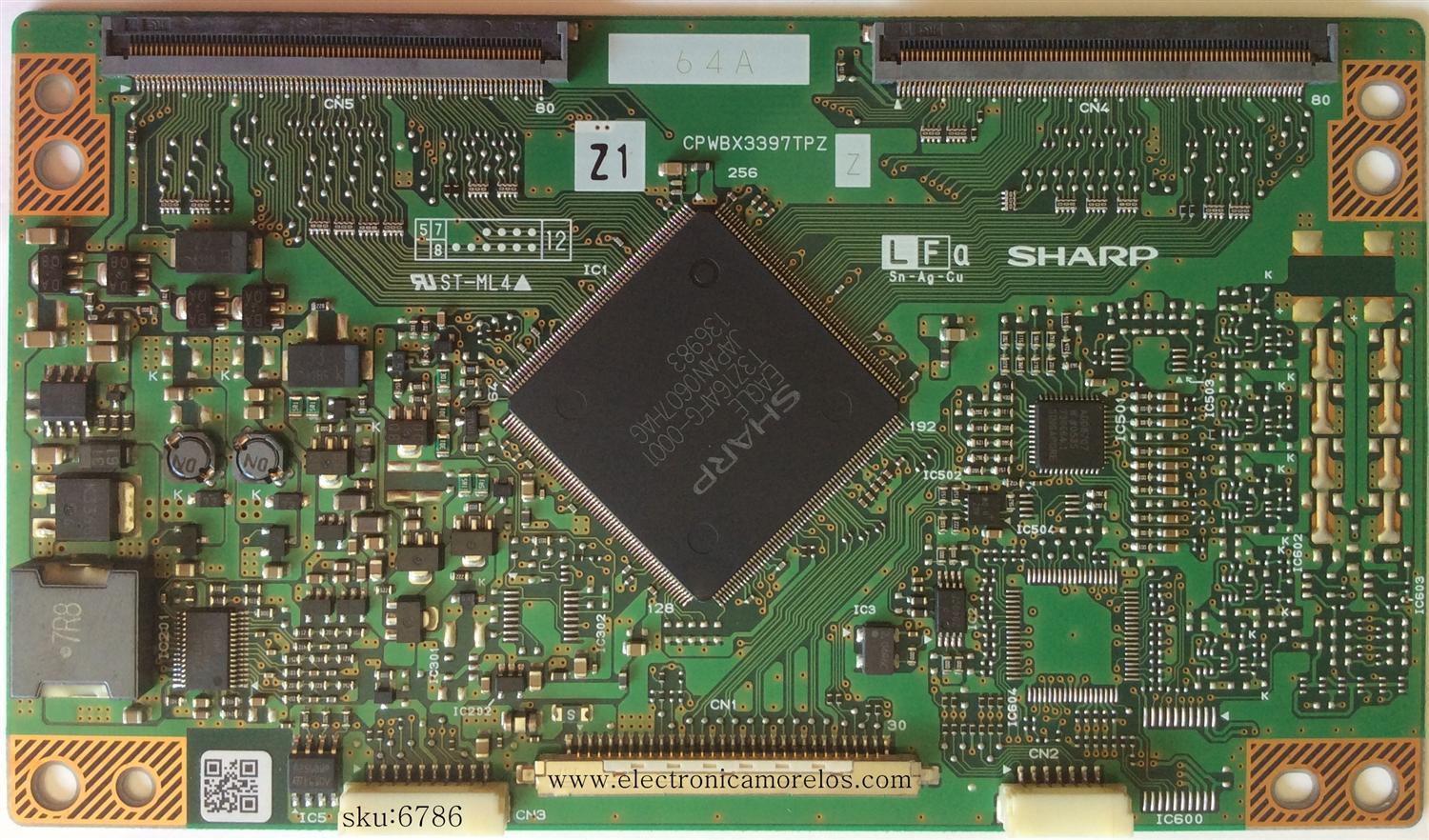 T-CON / SHARP CPWBX3397TPZZ / CPWBX3397TPZ / MODELO LC-45D40U	