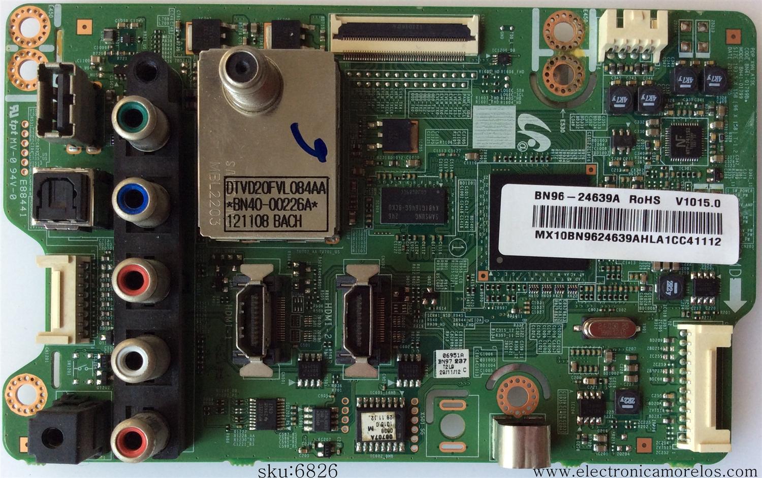 MAIN/ SAMSUNG BN96-24639A / BN41-01799B / BN97-06951A / MODELO PN43E440A2FXZA TS02	