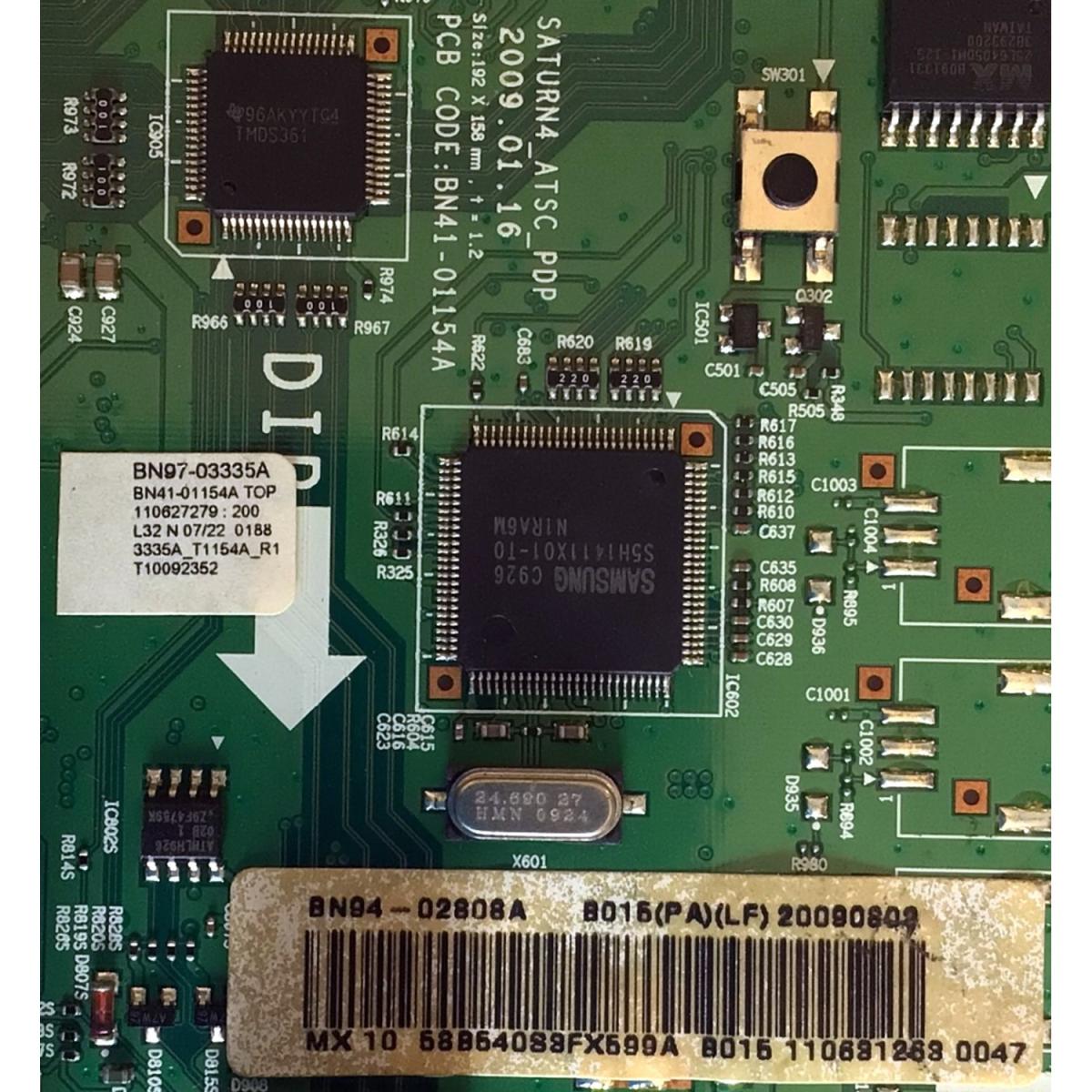 MAIN PARA TV SAMSUNG / NUMERO DE PARTE BN94-02808A / BN41-01154B / BN97-03335A / PARTE SUSTITUTA BN96-12482A / PANEL S58FH-YB03 / S58FH-YD01 / MODELOS PN58B540S3FXZC / PN58B540S3FXZA K601 - Imagen 3