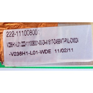 MAIN / WESTINGHOUSE 222-111008001 / MSAV3207-ZC01-01(C) / 303C3207073 / PANEL V236H1-L01 REV.C3 / MODELO TW-66001-C024C - Imagen 3
